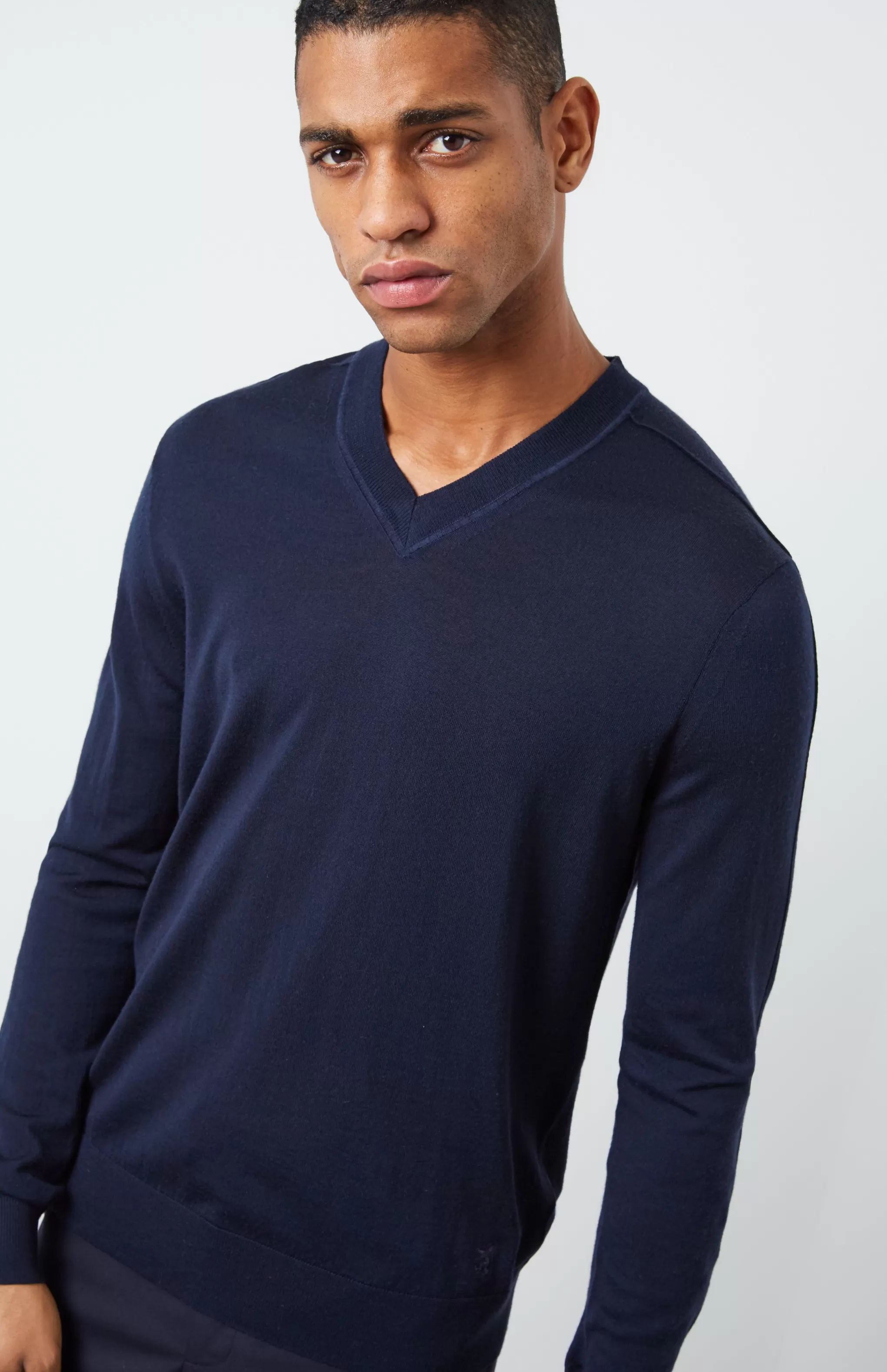 Online Merino Jumper In Navy Men Jumpers
