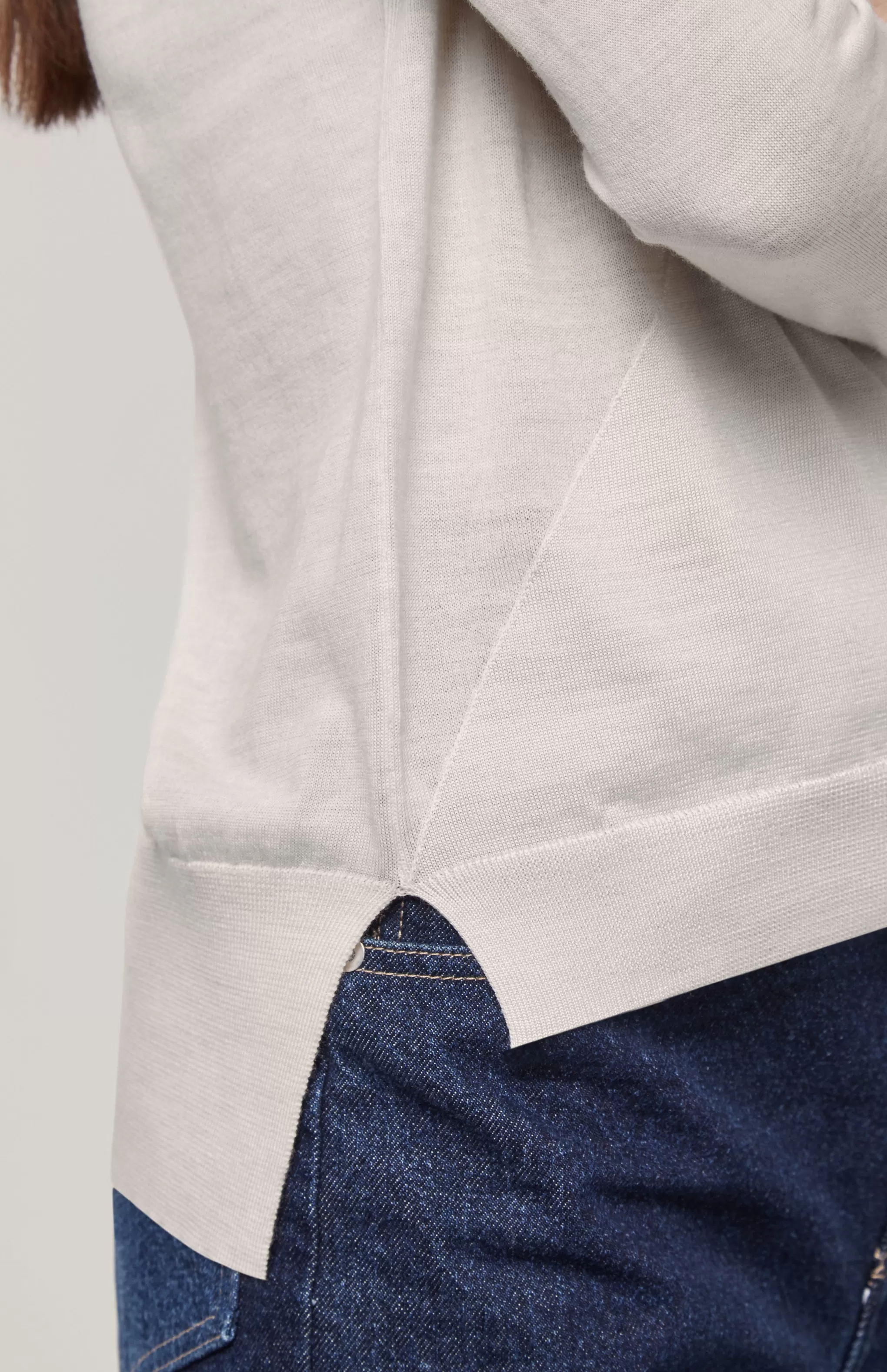 Cheap Merino Jumper In White Men/Women Round Neck Knits