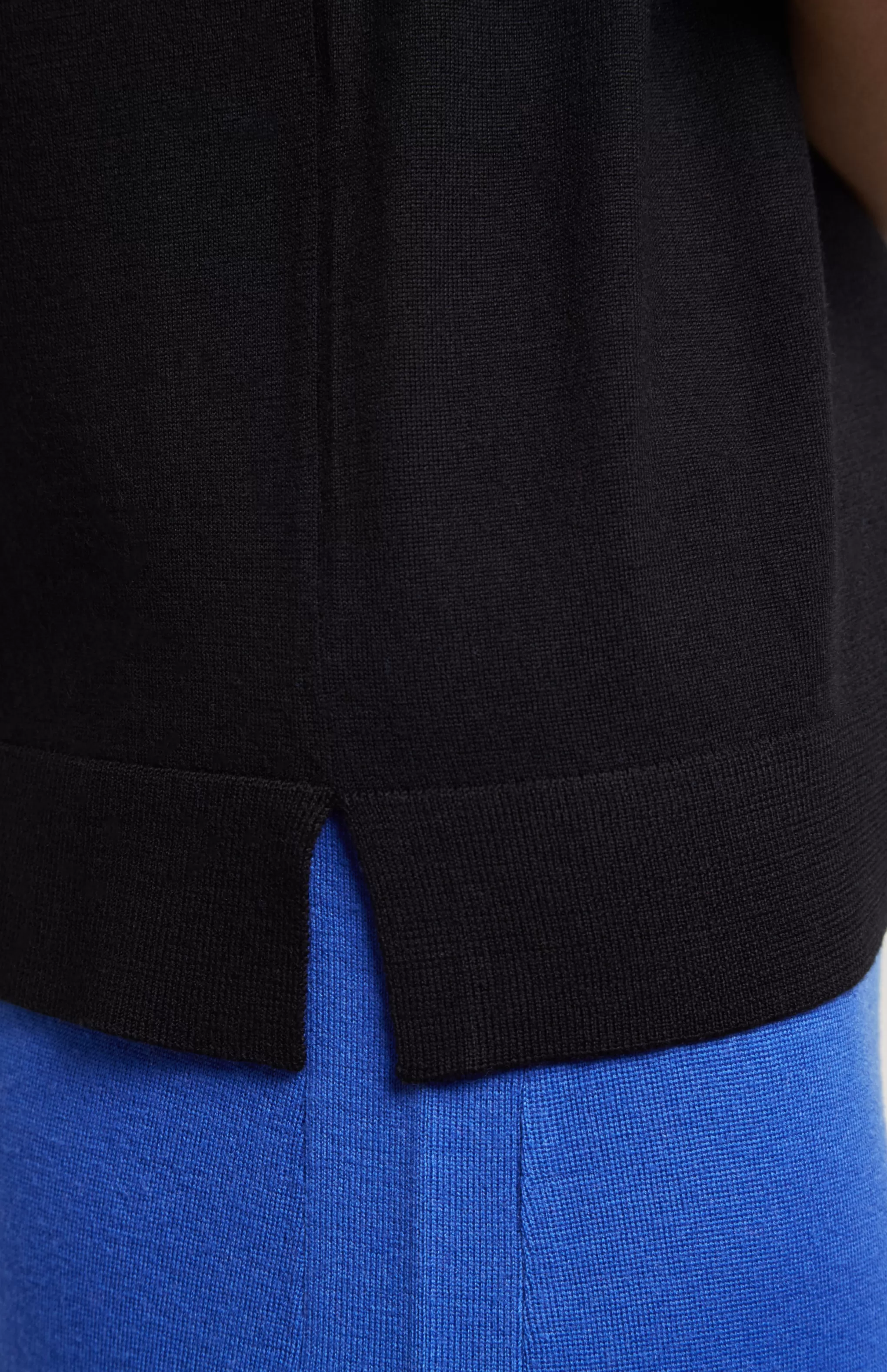 Fashion Merino T-Shirt In Black Men/Women Round Neck Knits