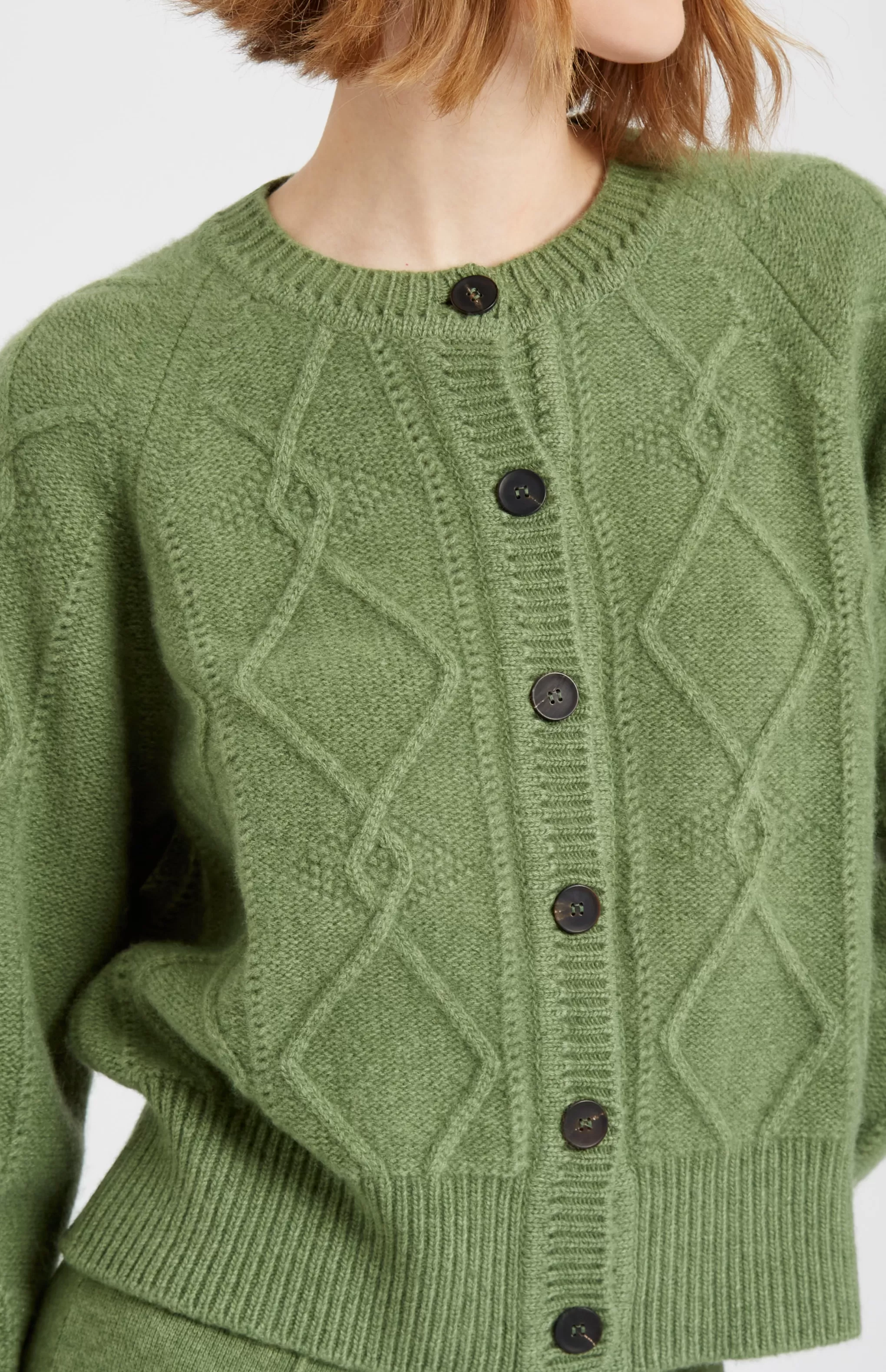 Discount Multi Texture Cashmere Blend Cardigan In Wood Sage Men/Women Gifts For Women