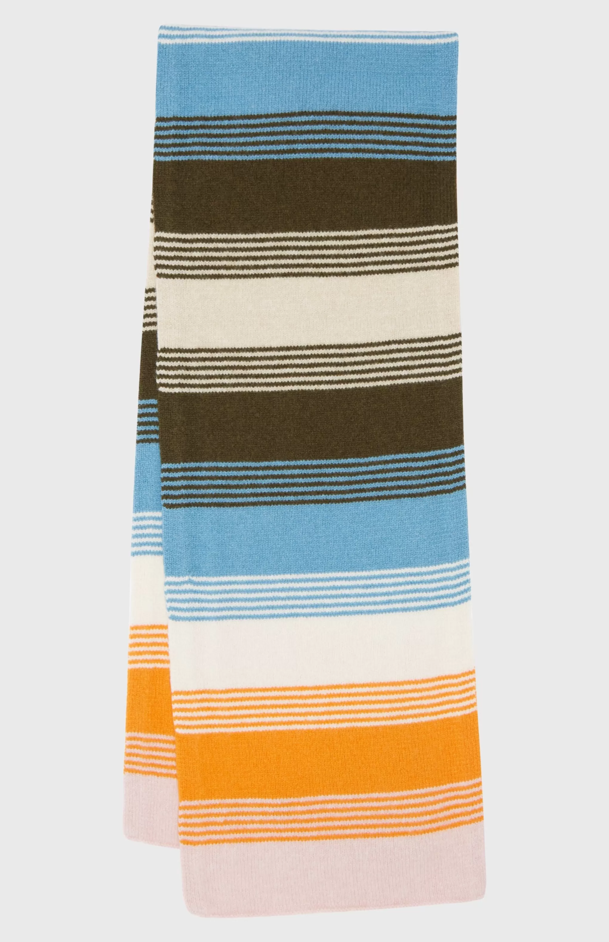 Fashion Multicoloured Brushed Lambwool Scarf With Allover Stripes Men/Women Gifts For Women