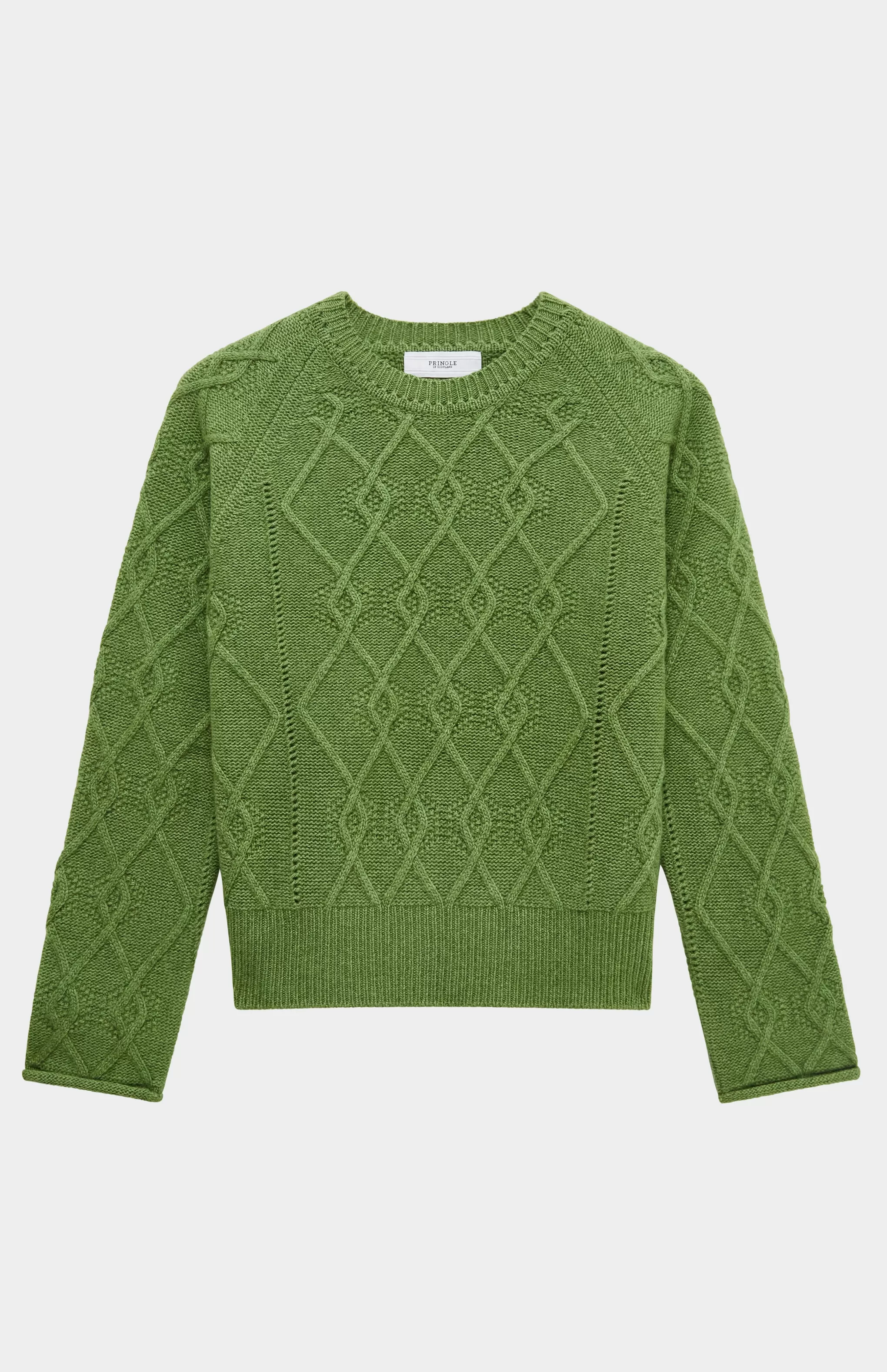 Best Sale Round Neck Multi Textured Cashmere Blend Jumper In Wood Sage Men/Women Gifts For Women