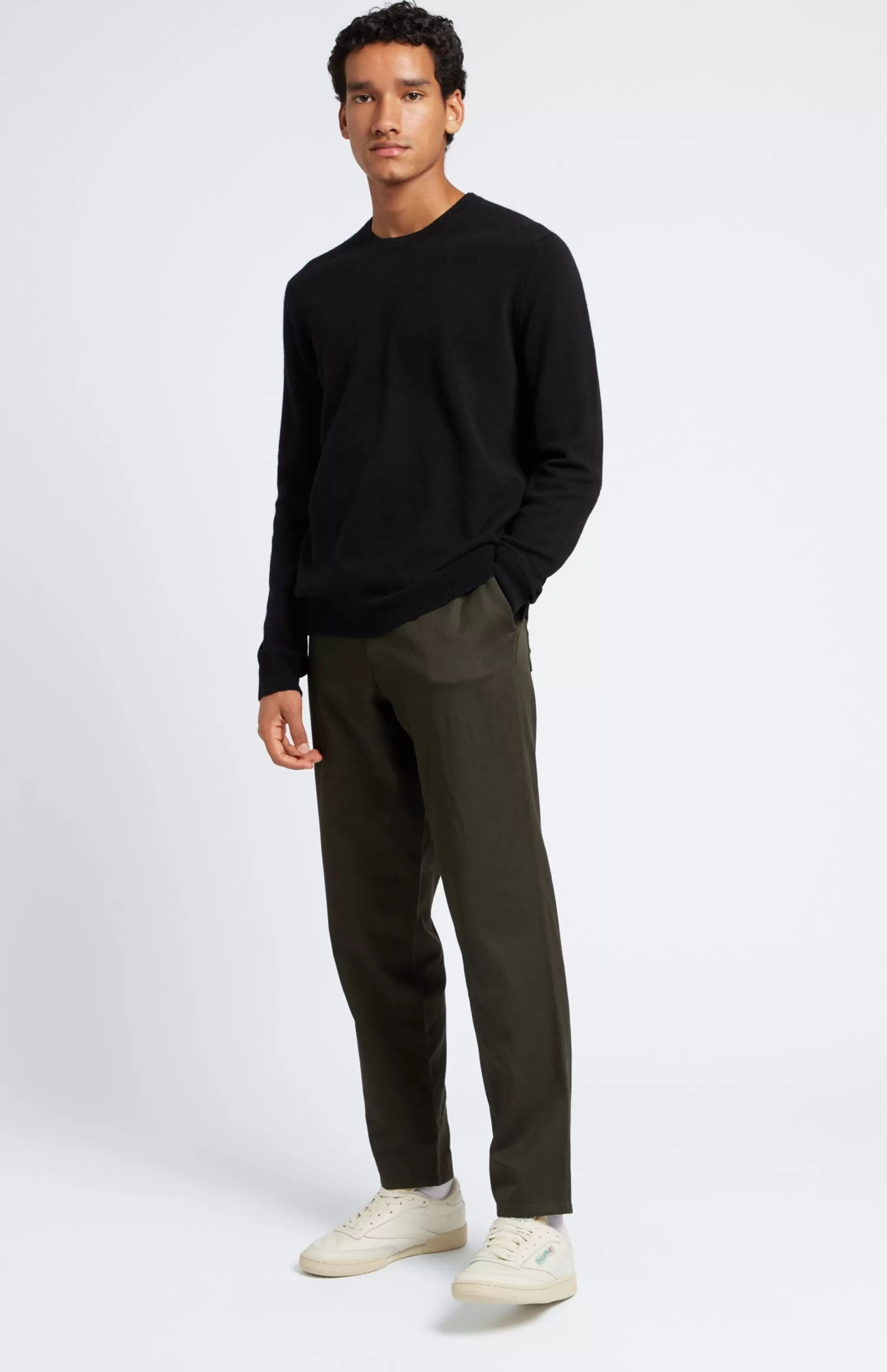 Discount Scottish Cashmere Jumper In Black Men Made in Scotland