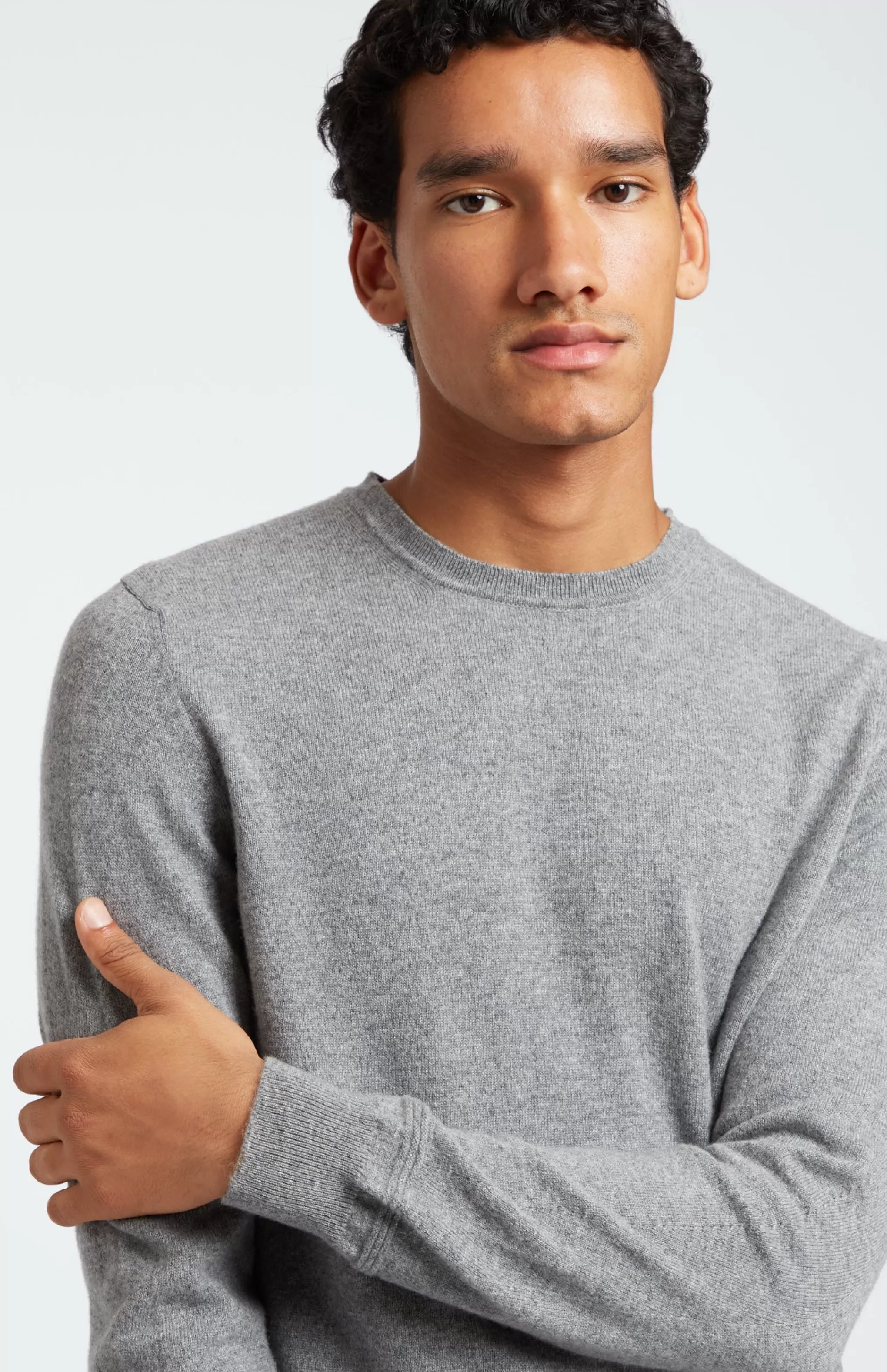 Fashion Scottish Cashmere Jumper In Flannel Grey Men Gifts for Men