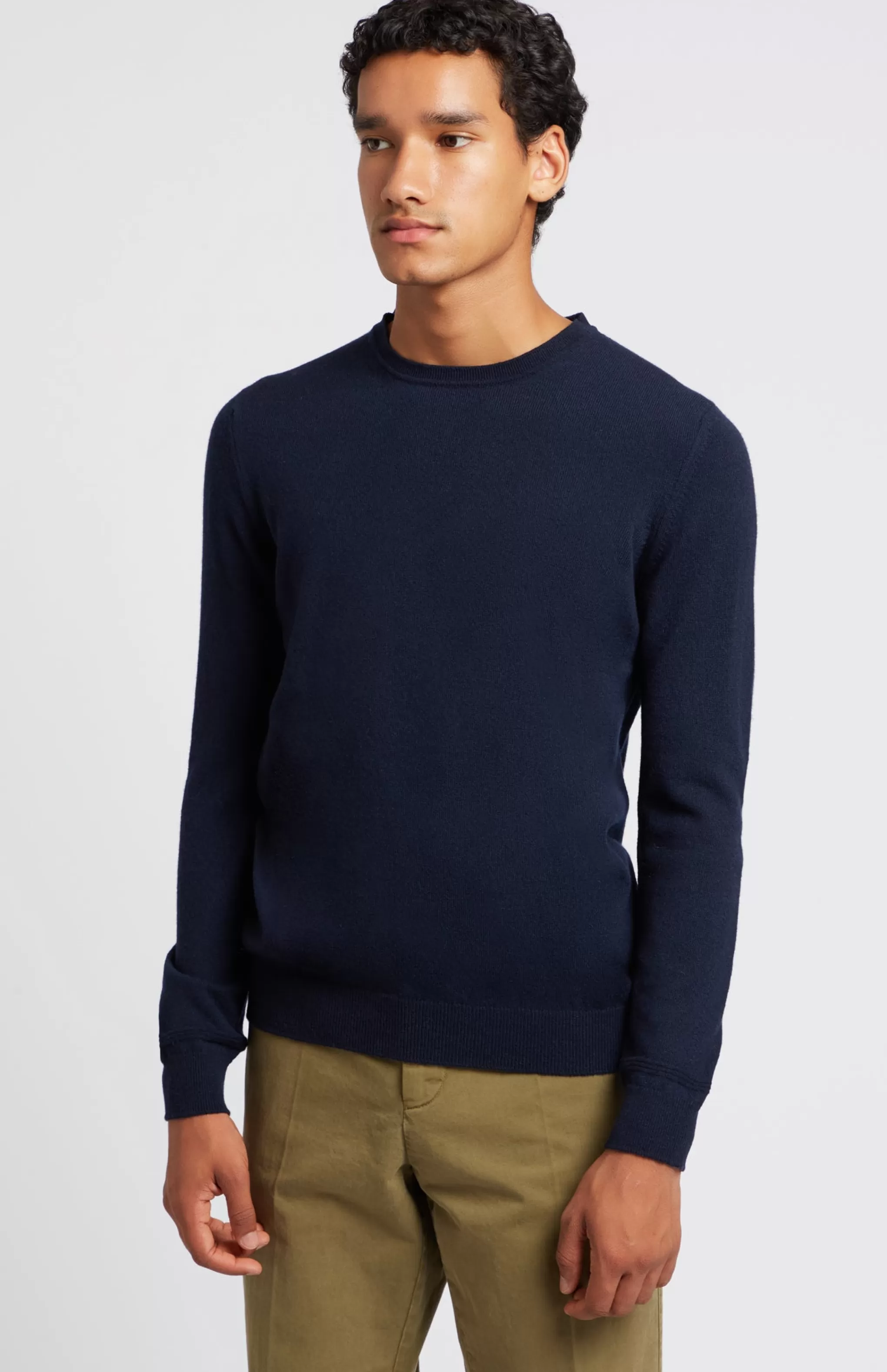 Clearance Scottish Cashmere Jumper In Navy Men Gifts for Men