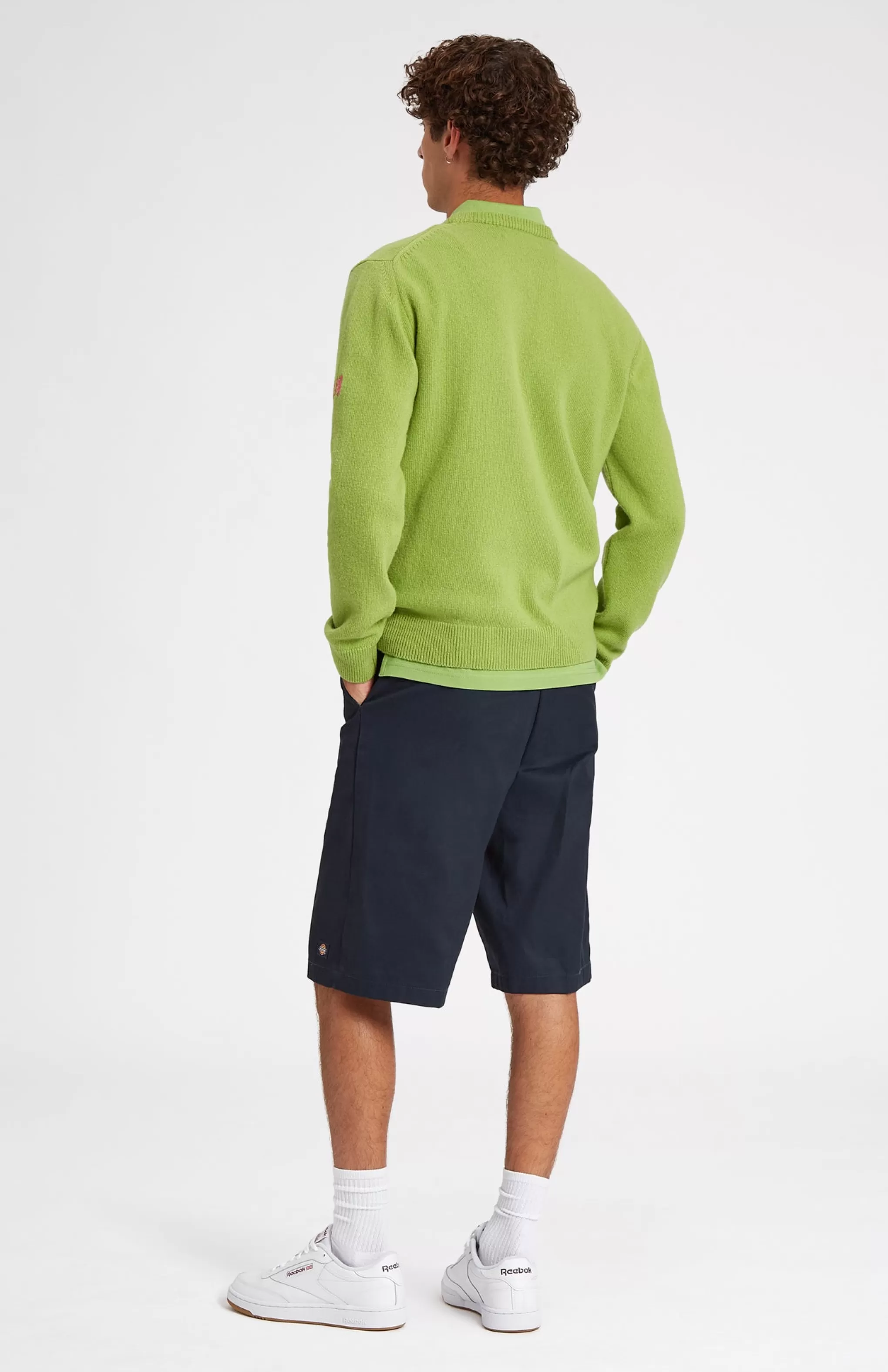 New Unisex Diamond Motif Heritage Golf Jumper In Green And Ivory Men/Women Round Neck Knits