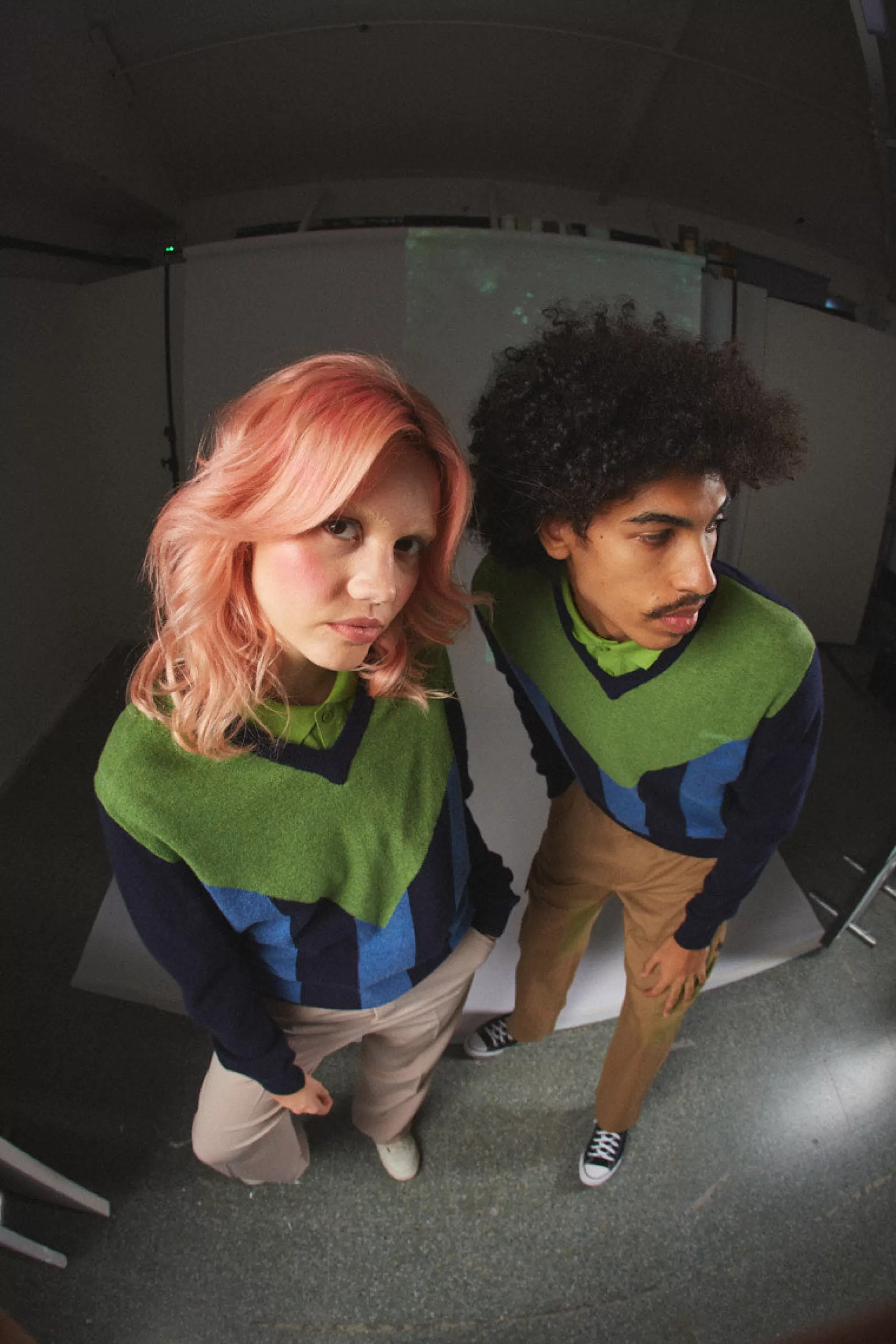 Shop Unisex V Neck Stripe Jumper In Navy Men Jumpers
