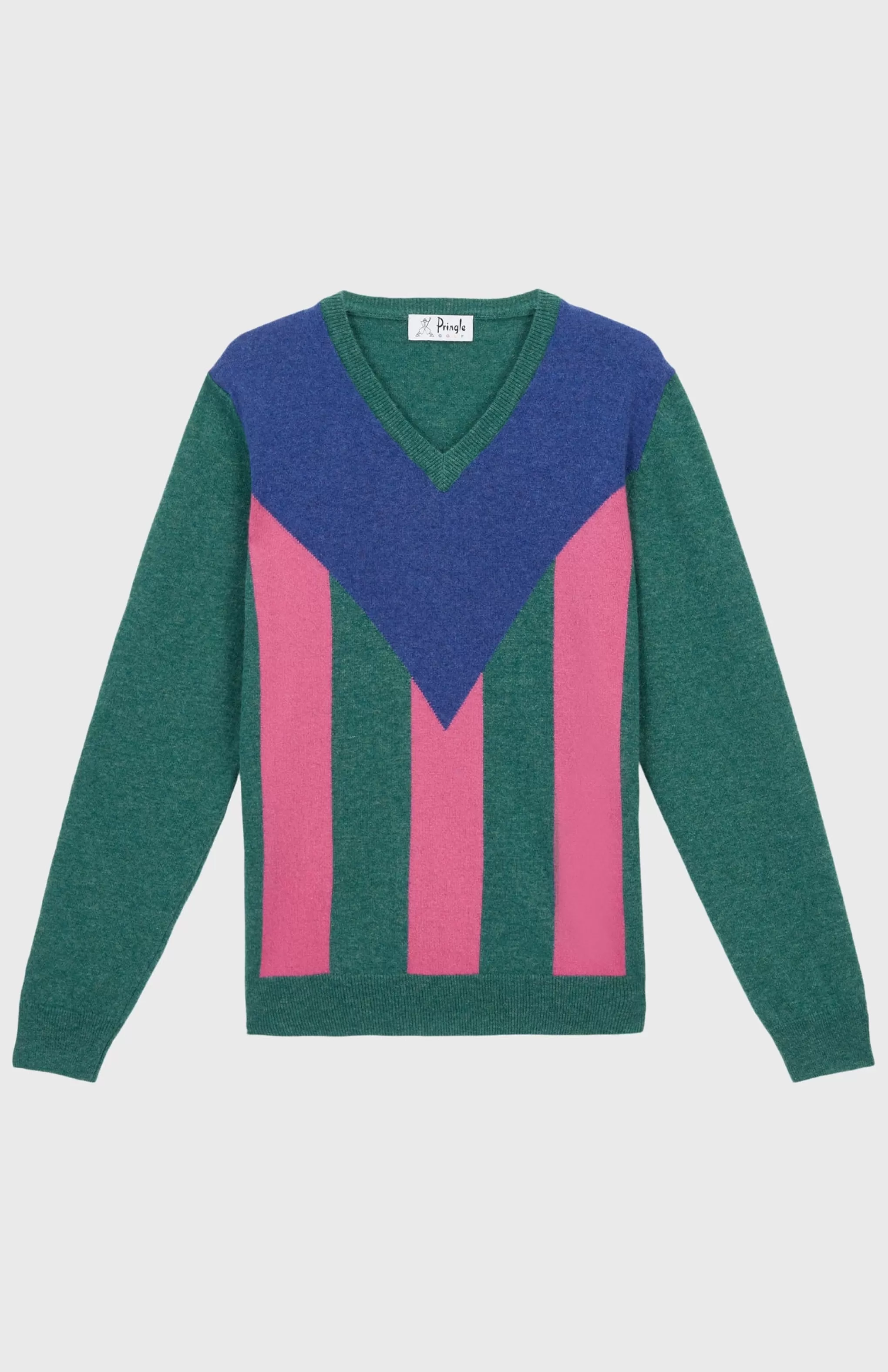 Flash Sale Unisex V Neck Stripe Jumper In Teal Men Jumpers