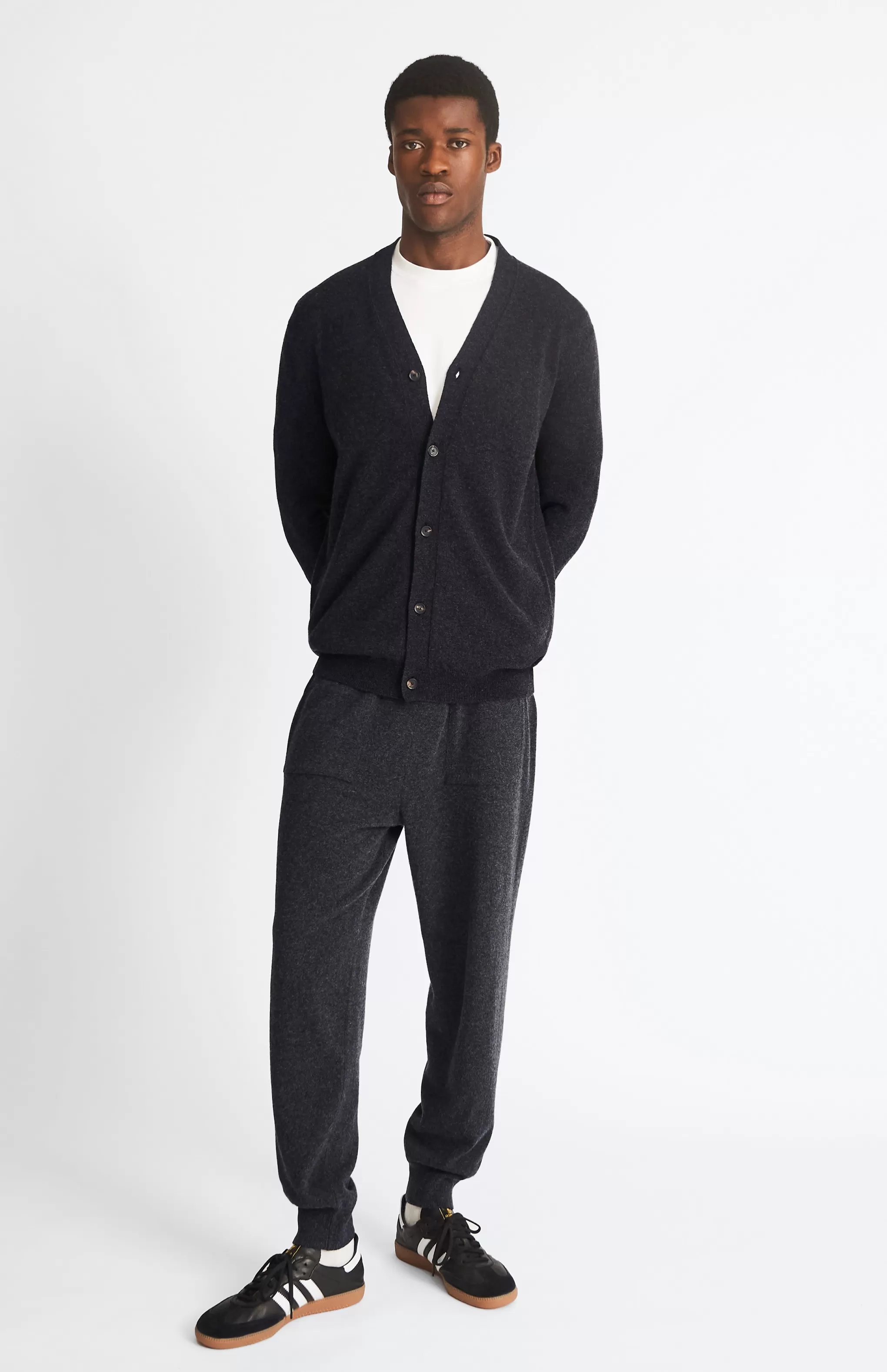 Best Sale V Neck Cashmere Cardigan In Charcoal Men Medium Weight Knits