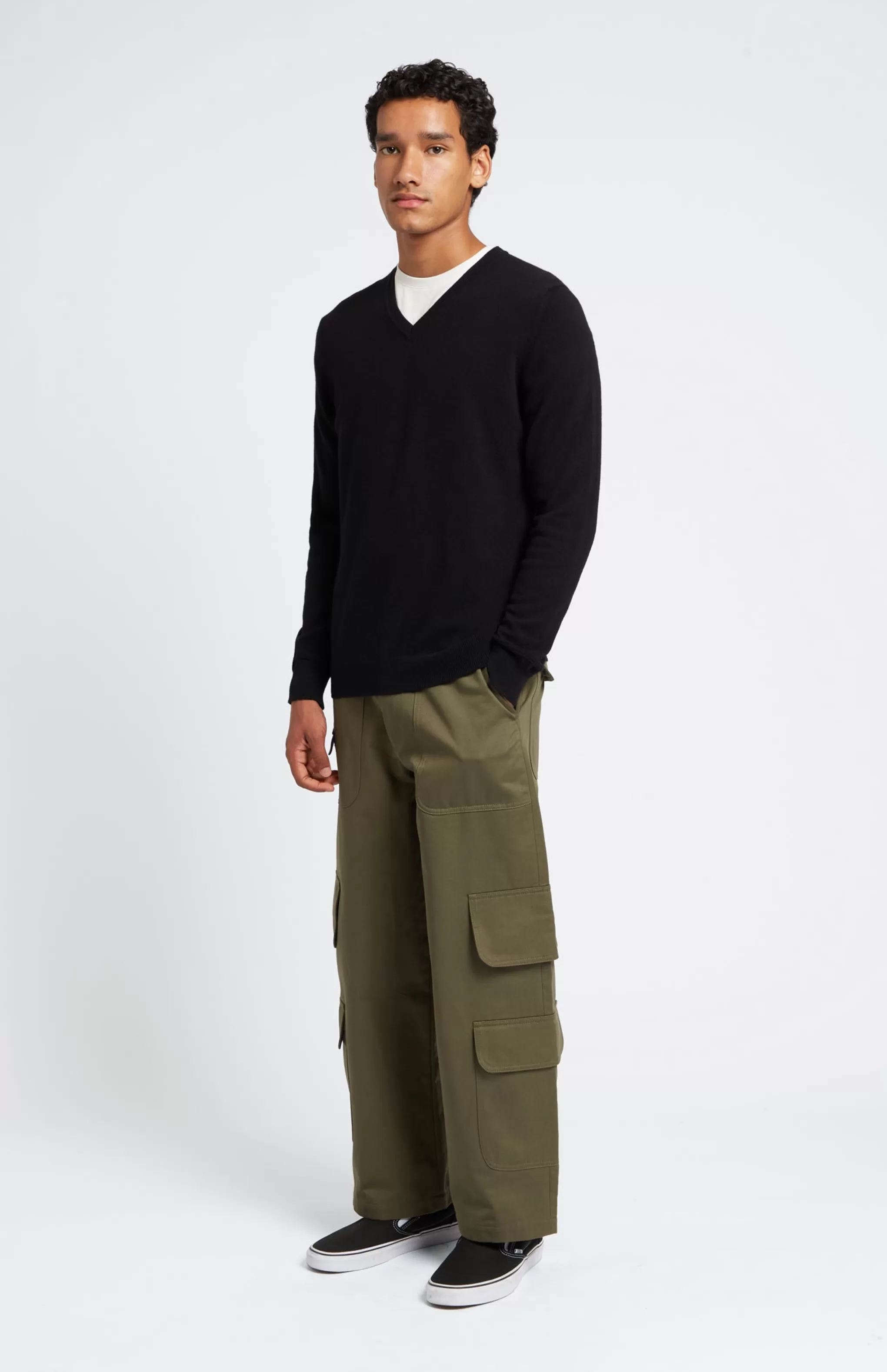 Fashion V Neck Cashmere Jumper In Black Men Classic Cashmere