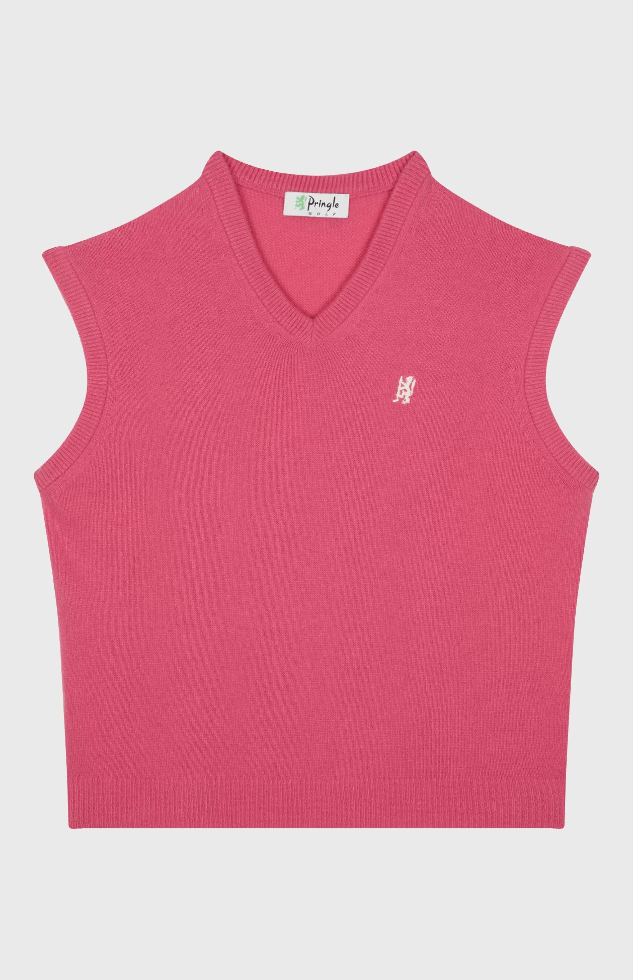 Cheap V Neck Sleeveless Golf Jumper In Heather Pink With Golfing Lion Logo Men/Women Vests