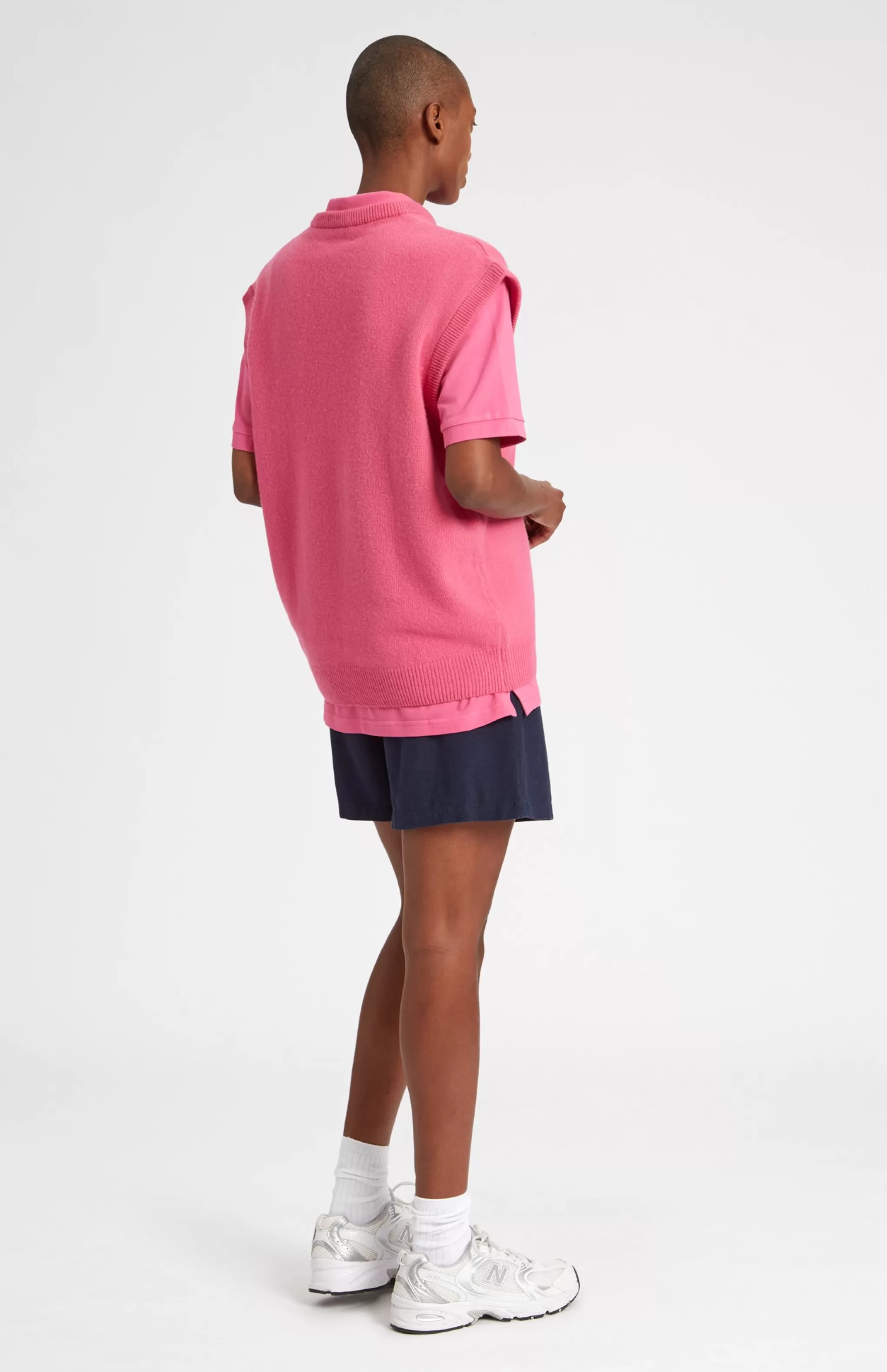 Cheap V Neck Sleeveless Golf Jumper In Heather Pink With Golfing Lion Logo Men/Women Vests