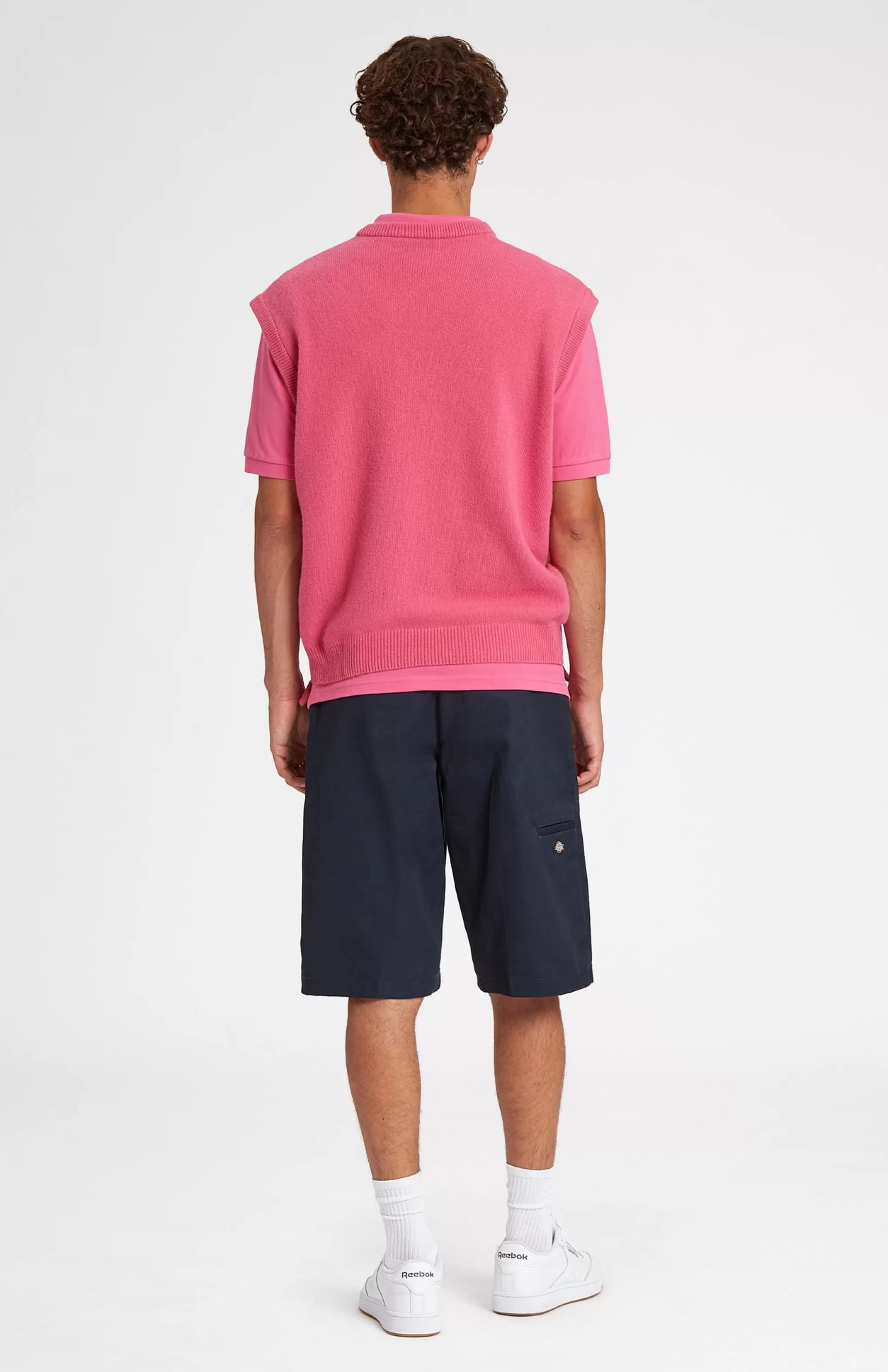 Cheap V Neck Sleeveless Golf Jumper In Heather Pink With Golfing Lion Logo Men/Women Vests