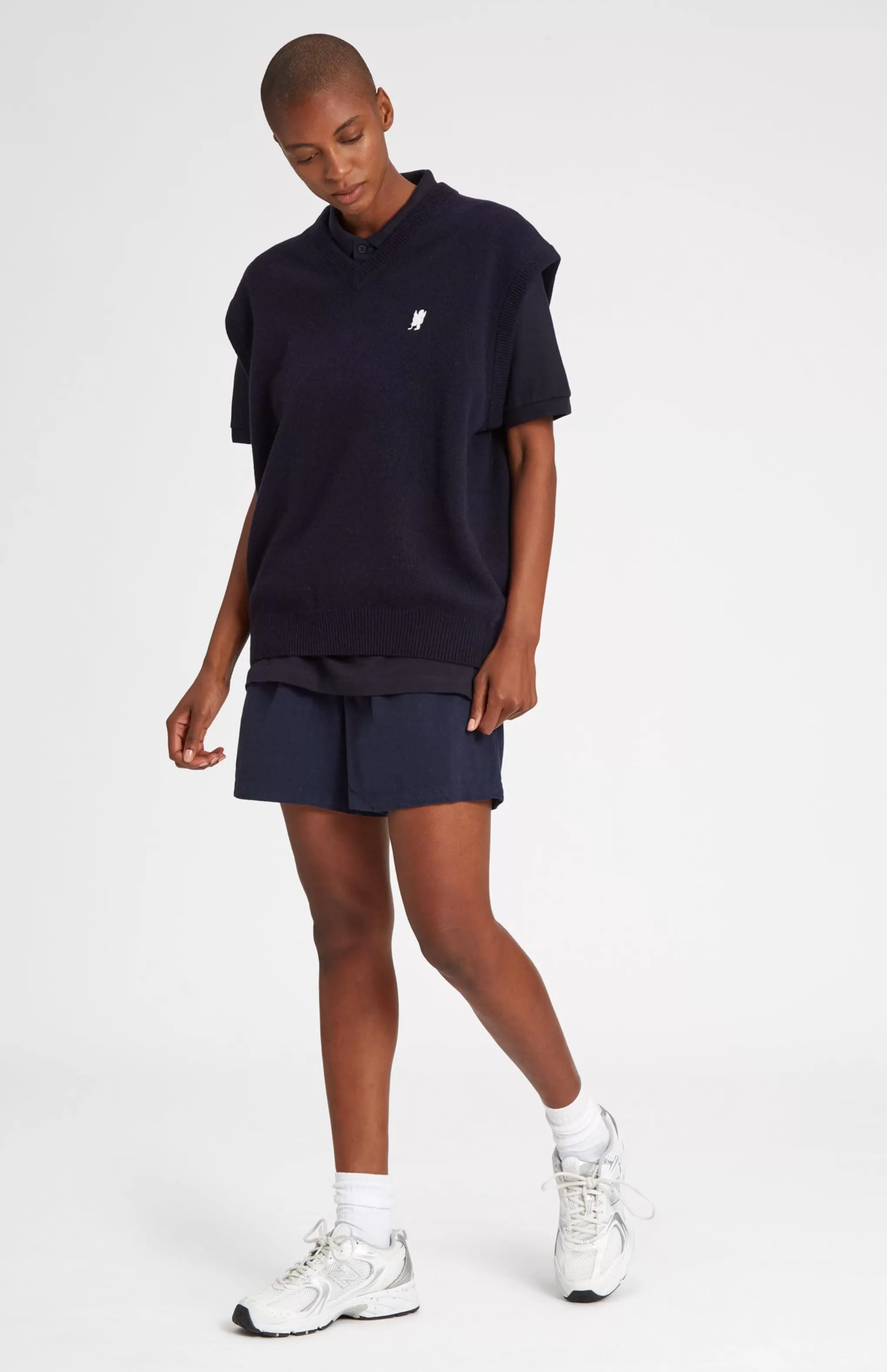 Sale V Neck Sleeveless Golf Jumper In Navy With Golfing Lion Logo Men/Women Vests