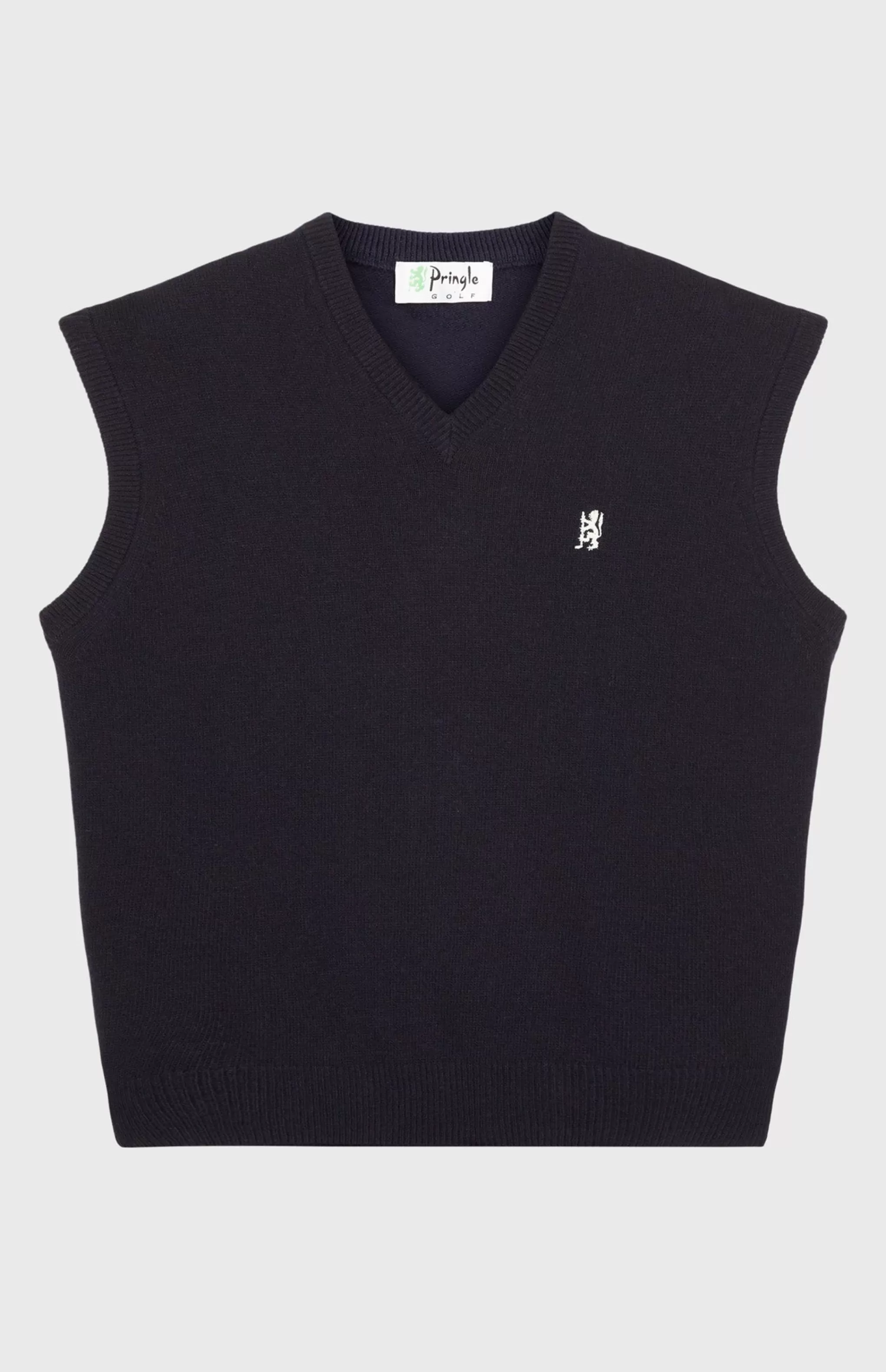 Best V Neck Sleeveless Golf Jumper In Navy With Golfing Lion Logo Men/Women V Neck Knits