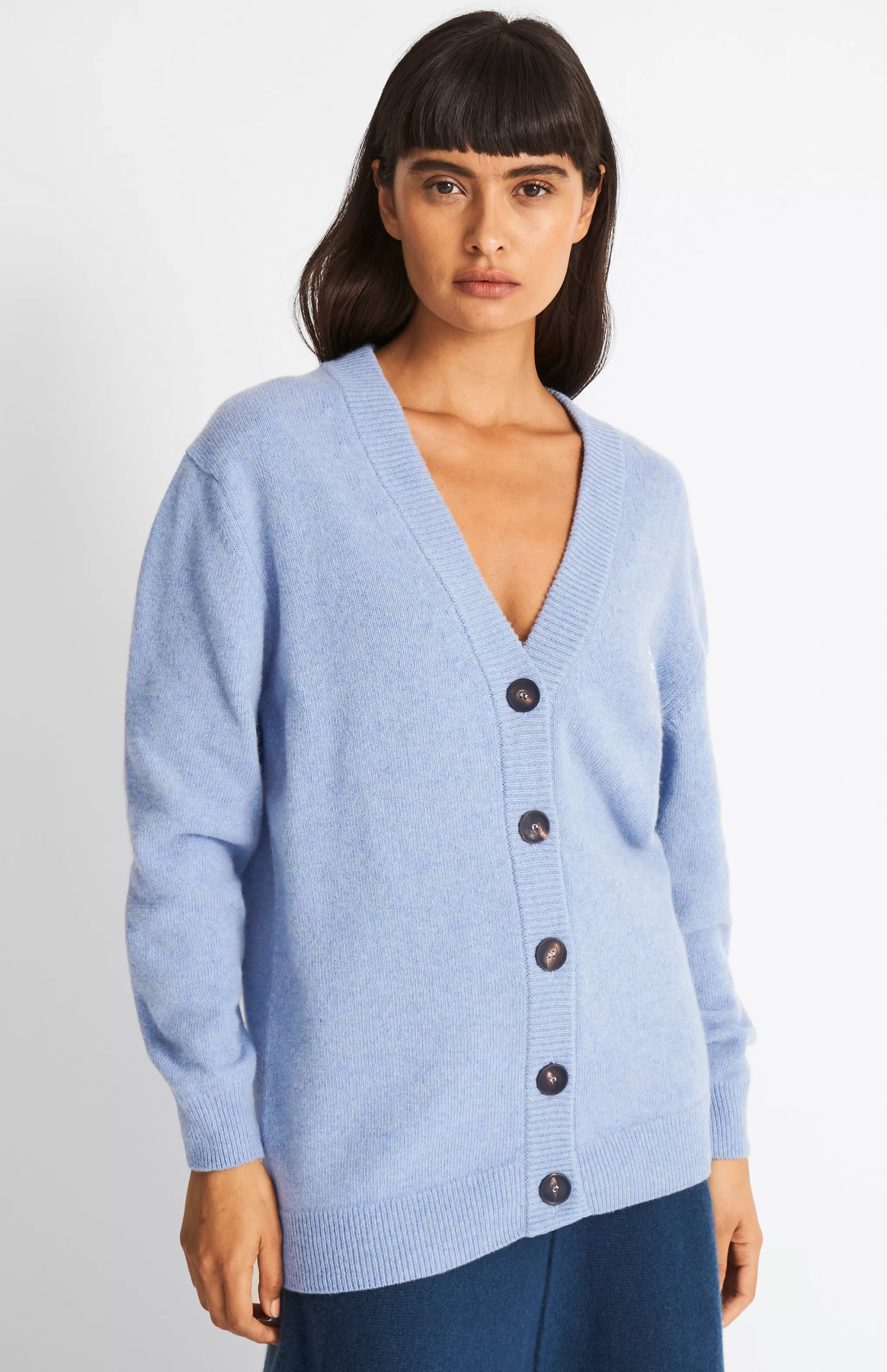 Shop Women's Archive Lambswool Blend Cardigan In Carolina Blue Men/Women V Neck Knits