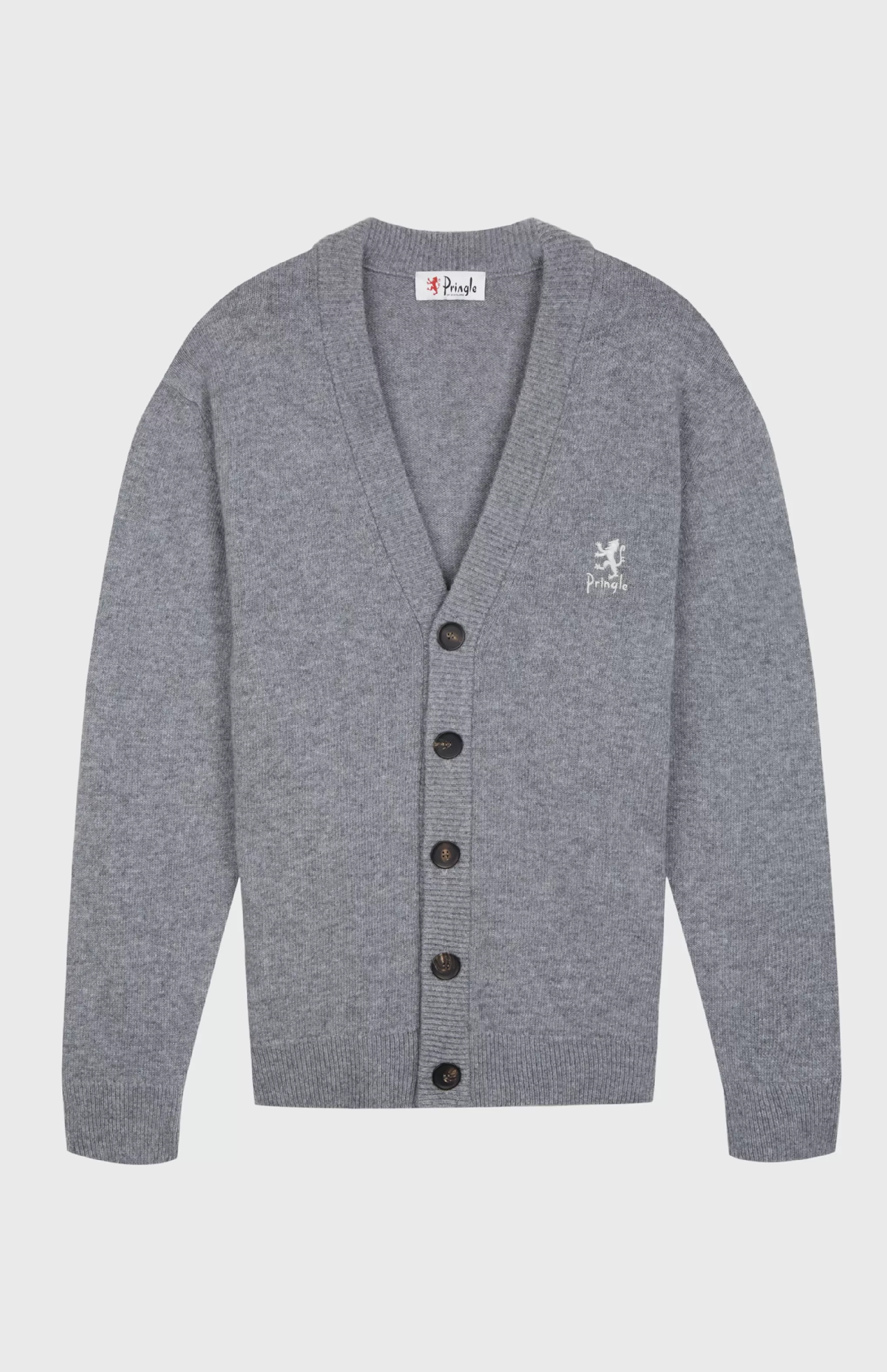 Online Women's Archive Lambswool Blend Cardigan In Grey Marl Men/Women V Neck Knits