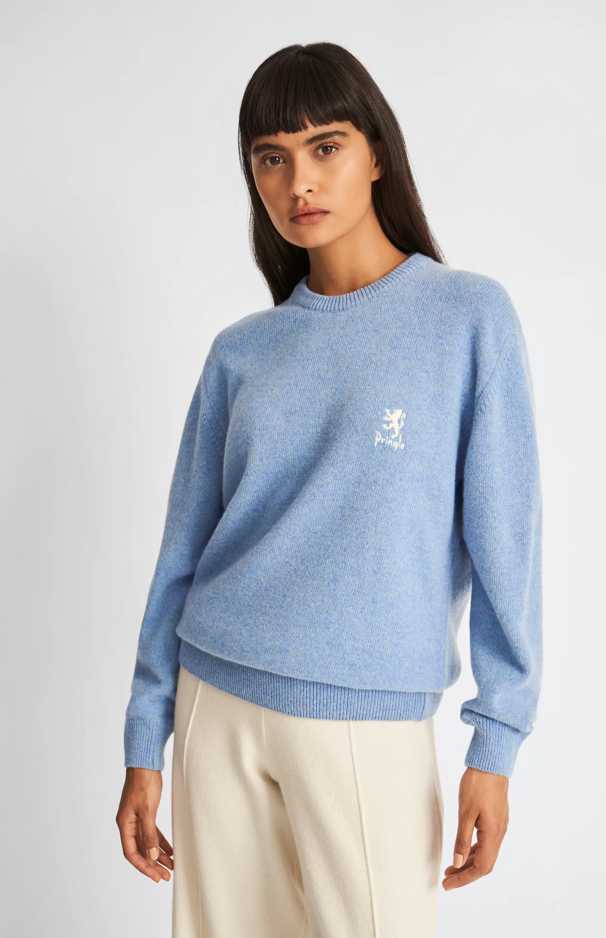 Fashion Women's Archive Round Neck Lambswool Blend Jumper In Carolina Blue Men/Women Lambswool