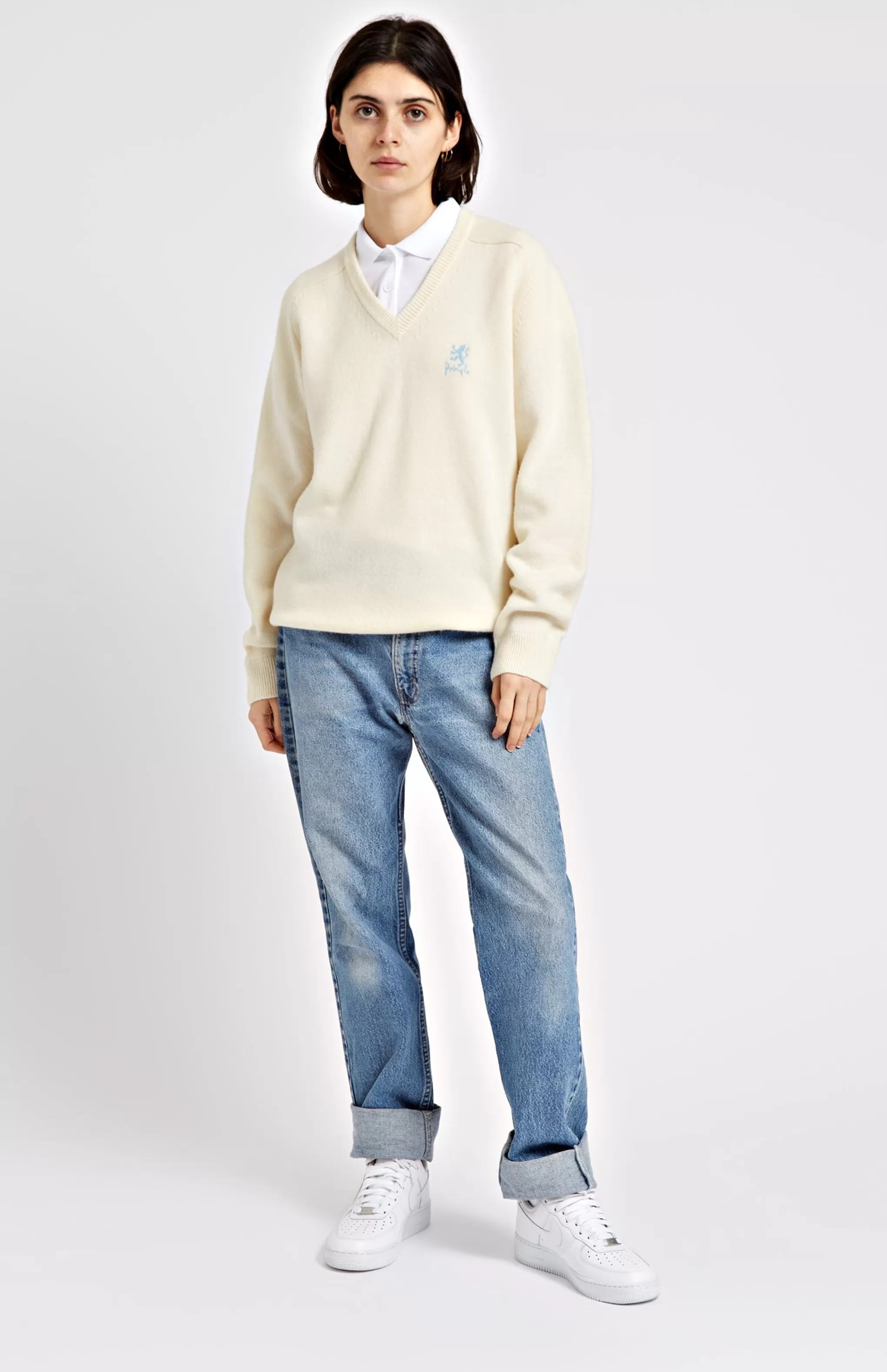 Discount Women's Archive V Neck Lambswool Blend Jumper In Ivory Men Pringle Heritage Unisex Collections