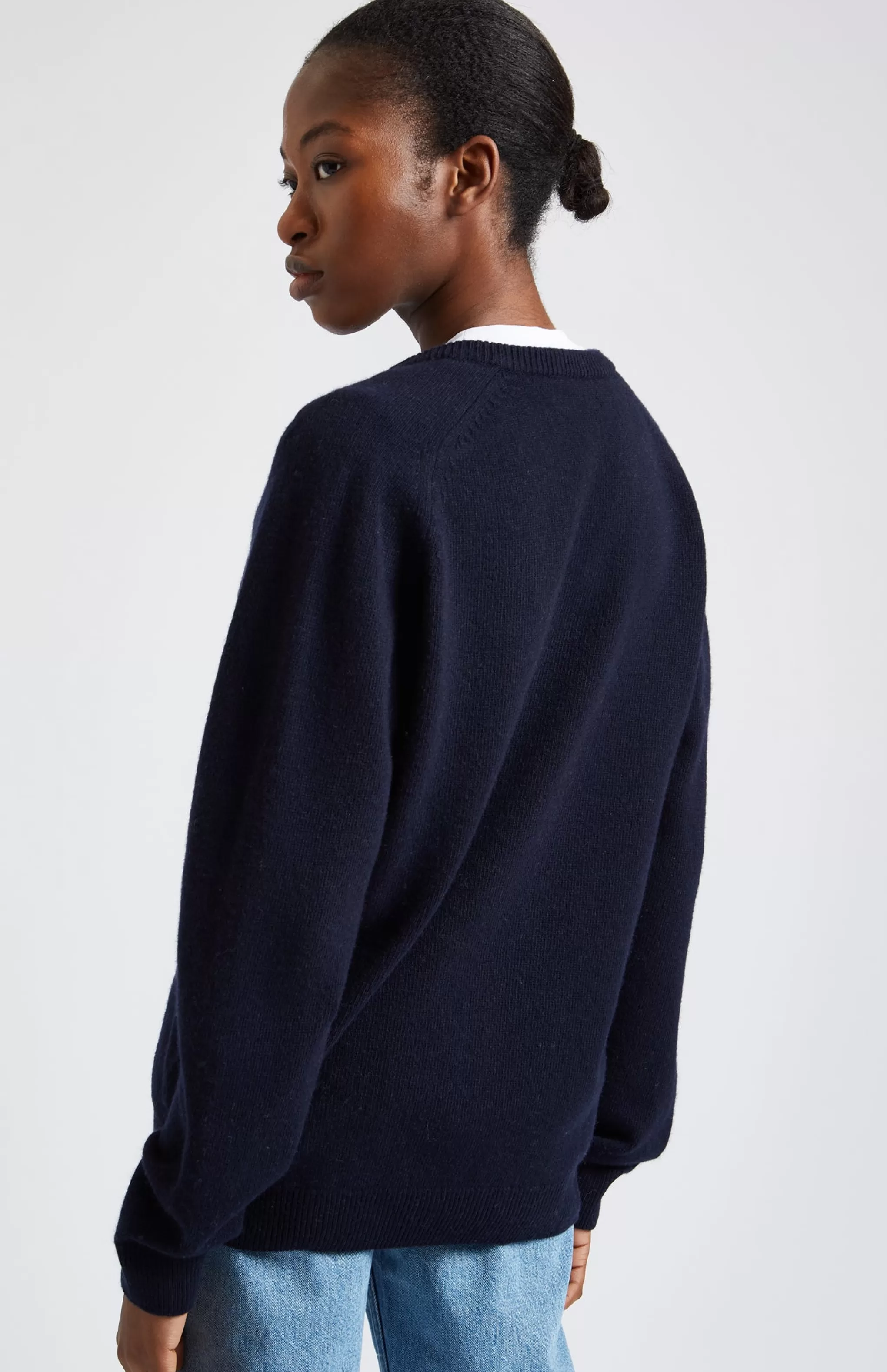 Cheap Women's Archive V Neck Lambswool Blend Jumper In Navy Men/Women V Neck Knits