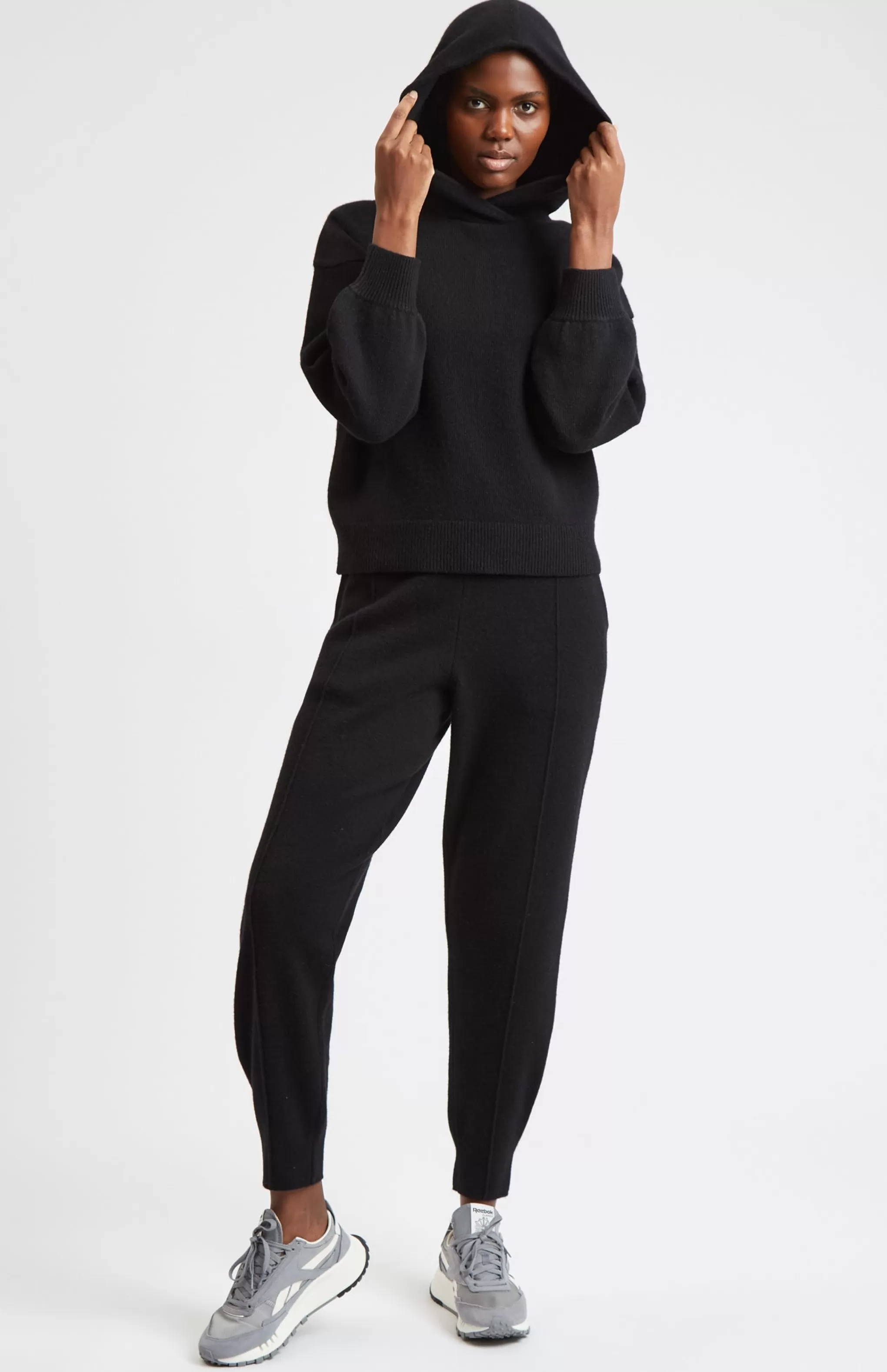 Flash Sale Women's Cashmere Blend Hoodie In Black Men/Women Lambswool
