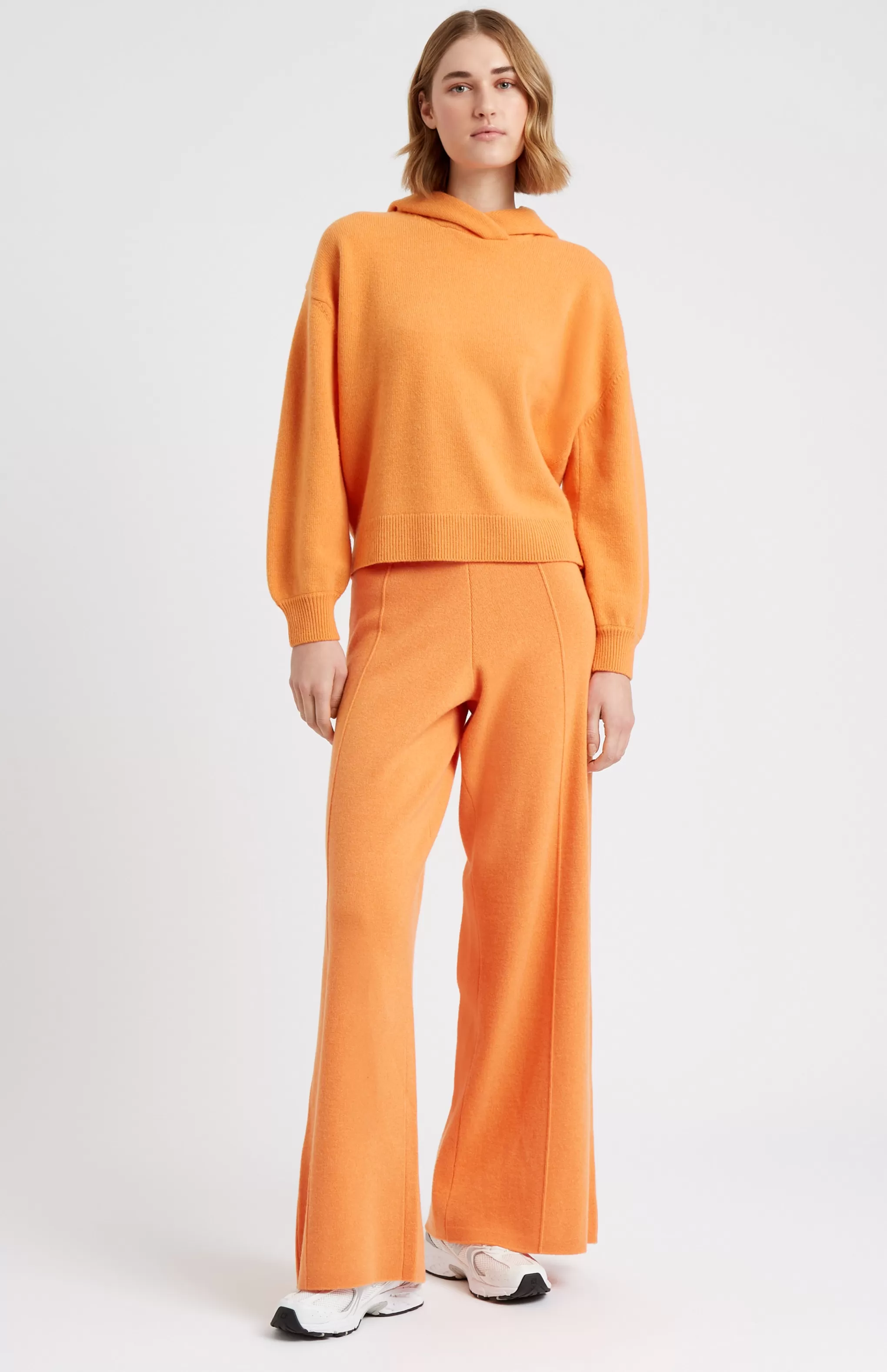 Sale Women's Cashmere Blend Hoodie In Burnt Orange Men/Women Loungewear