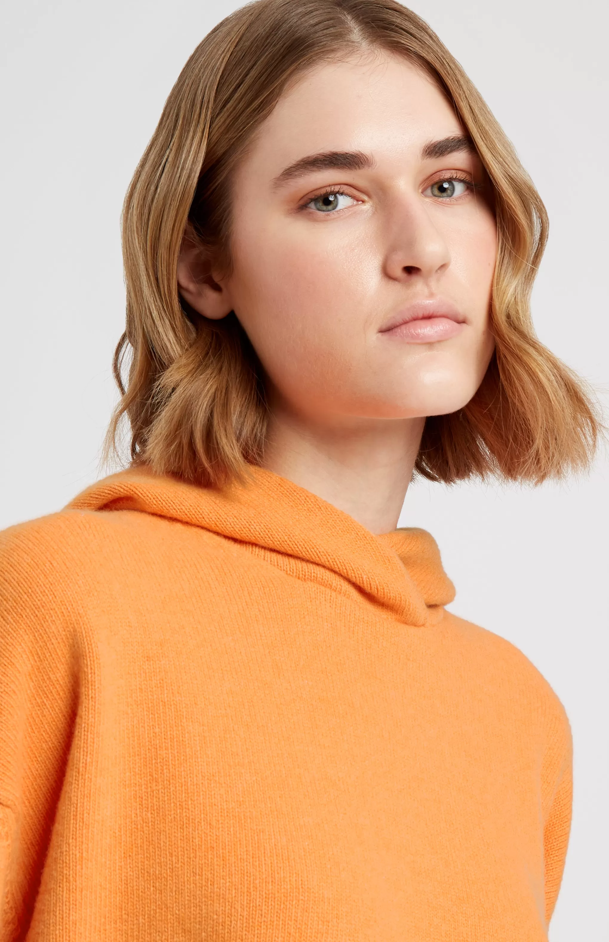 Sale Women's Cashmere Blend Hoodie In Burnt Orange Men/Women Loungewear