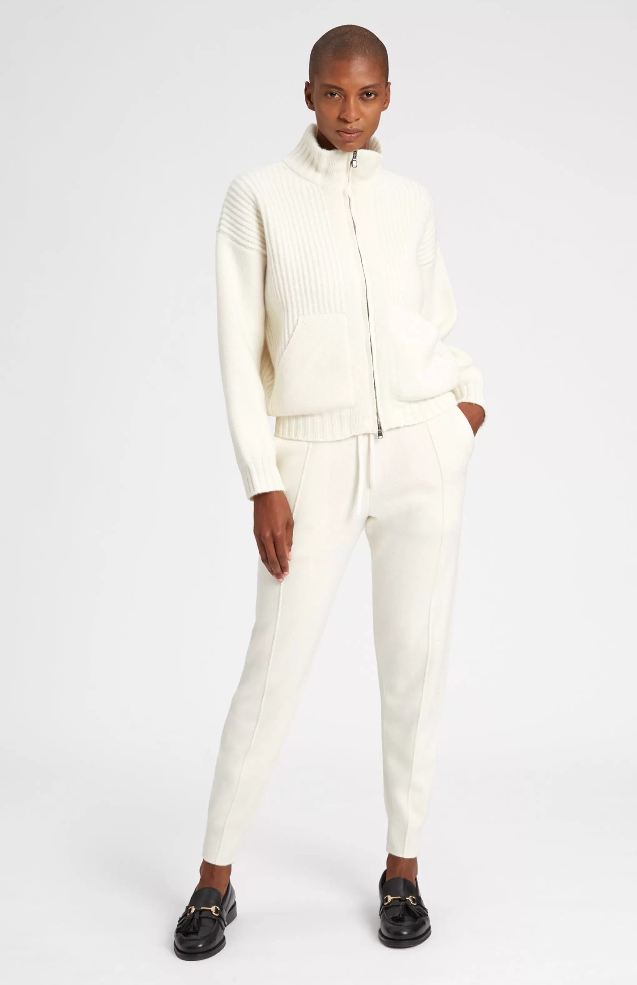 Cheap Women's Cashmere Blend Joggers In Cream Men/Women Loungewear