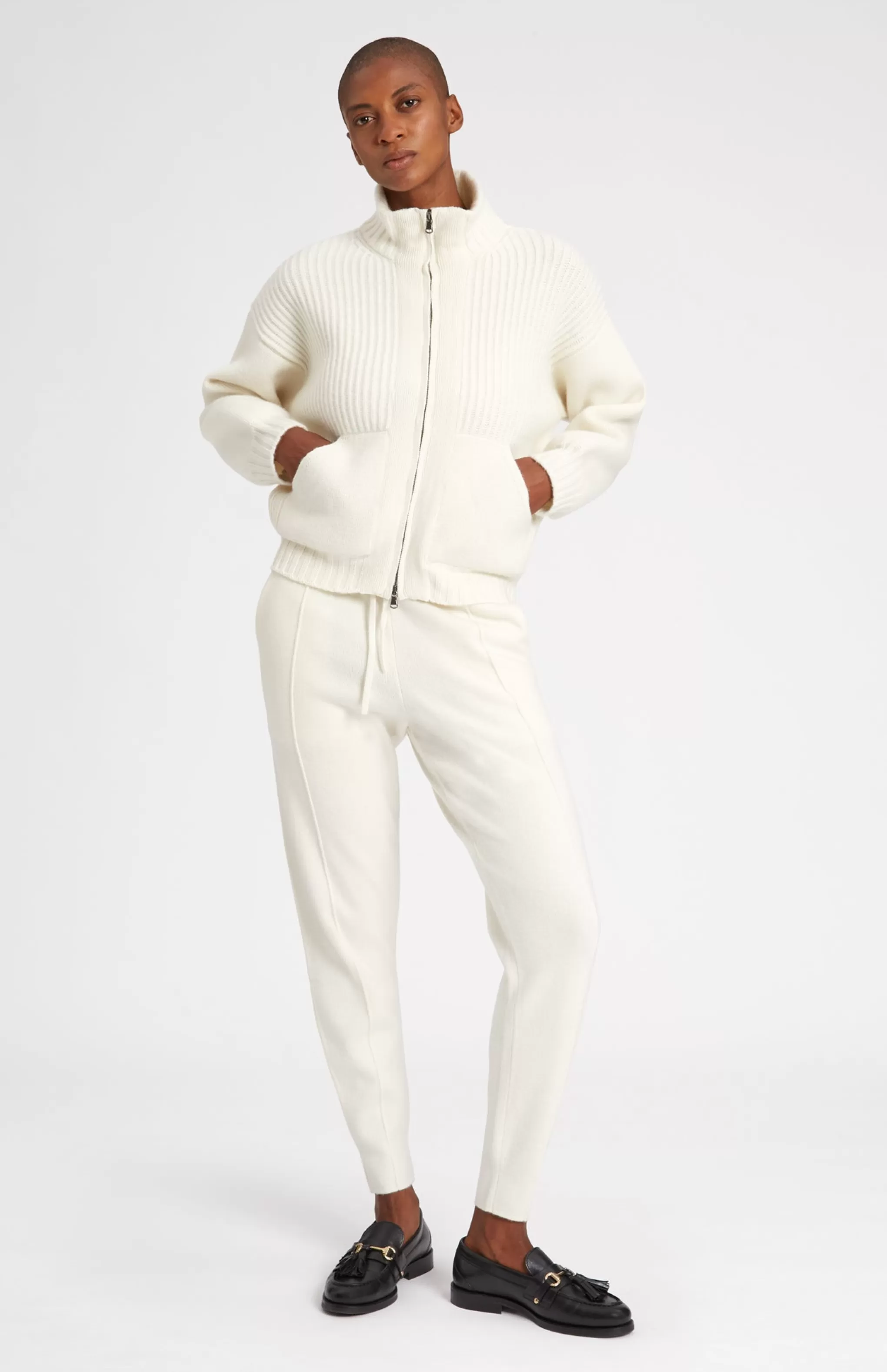 Cheap Women's Cashmere Blend Joggers In Cream Men/Women Loungewear