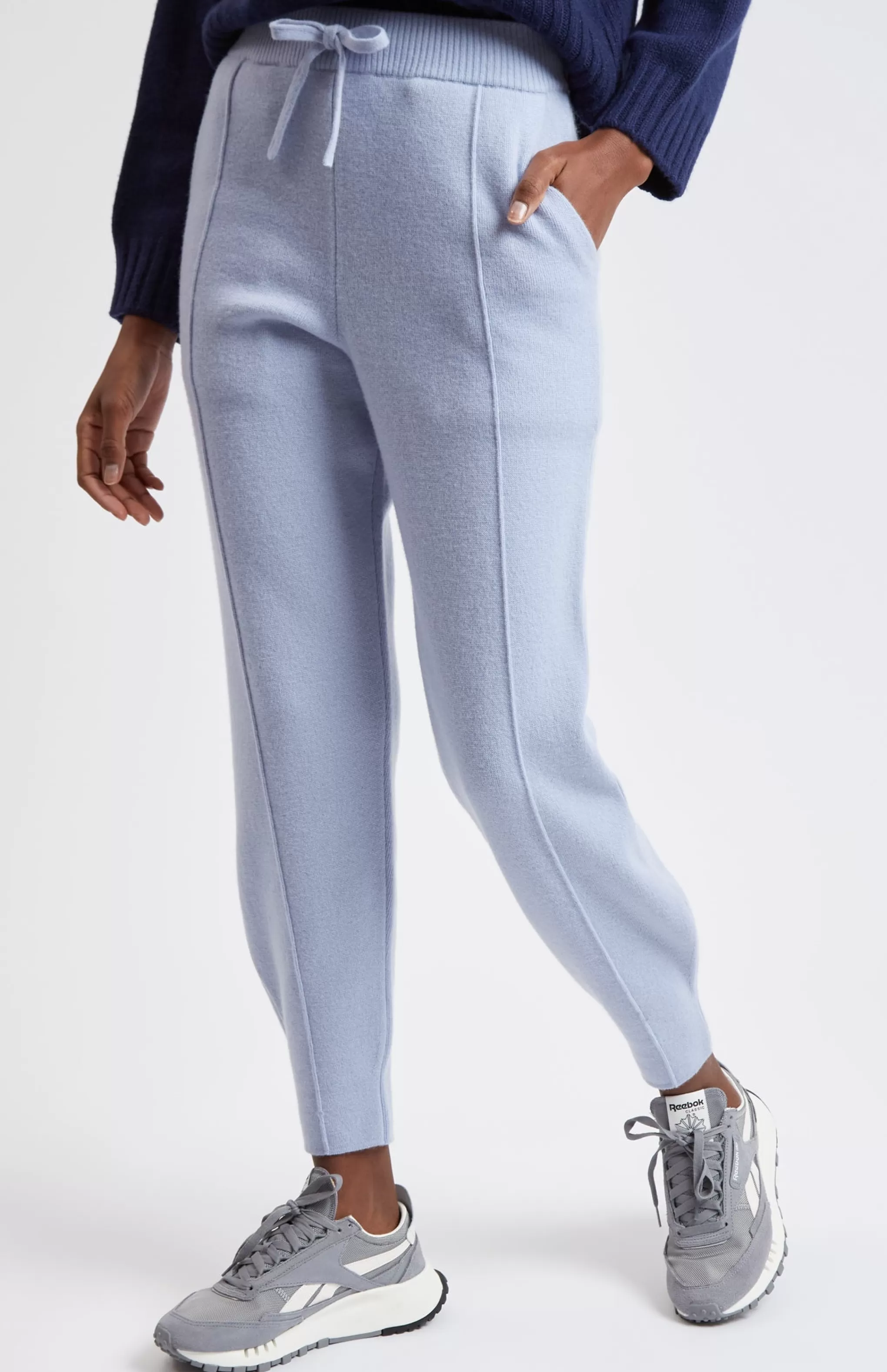 Best Sale Women's Cashmere Blend Joggers In Light Blue Men/Women Loungewear