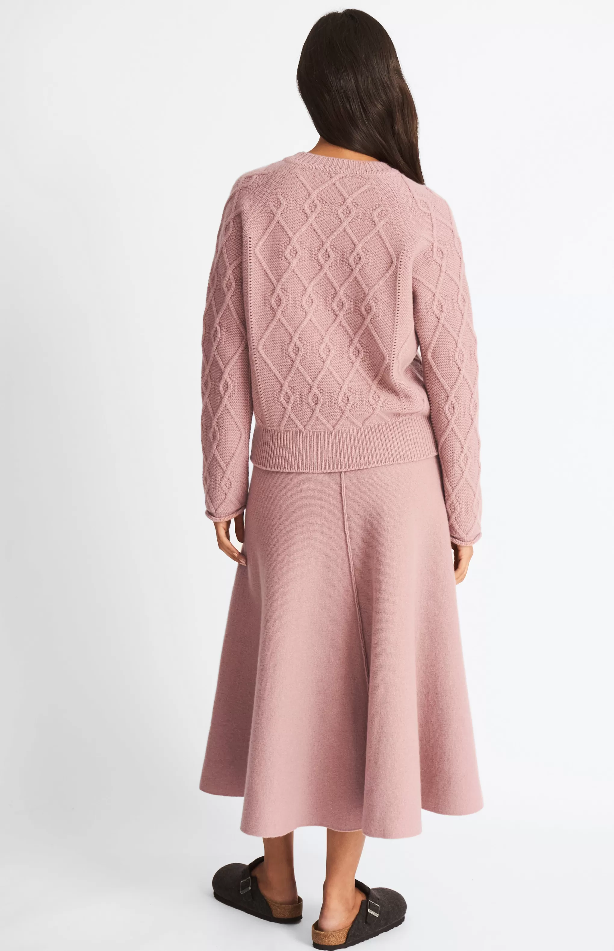 Best Sale Women's Cashmere Blend Midi Skirt In Dusty Pink Men/Women Loungewear