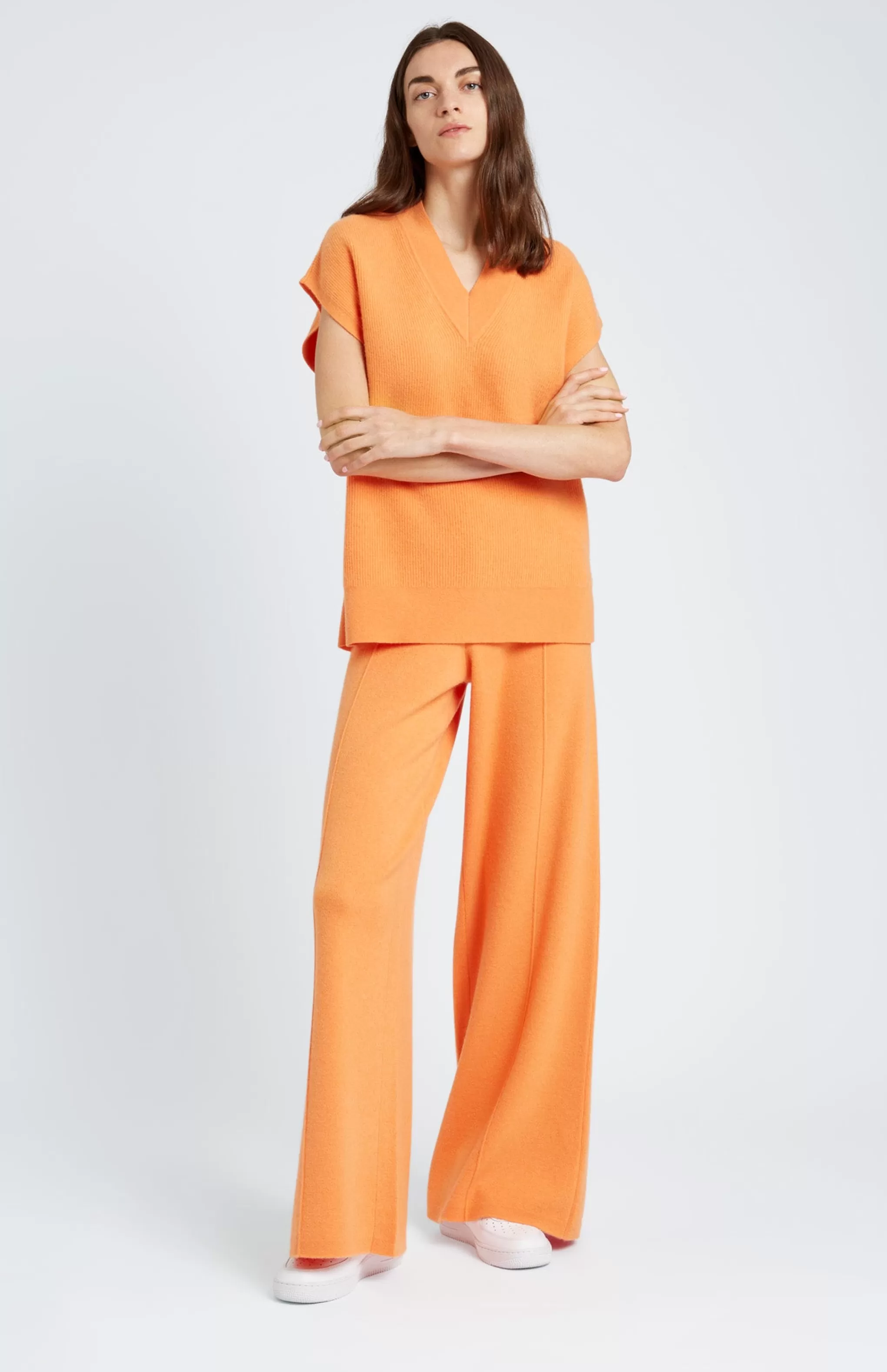 Outlet Women's Cashmere Blend Trousers In Burnt Orange Men/Women Loungewear