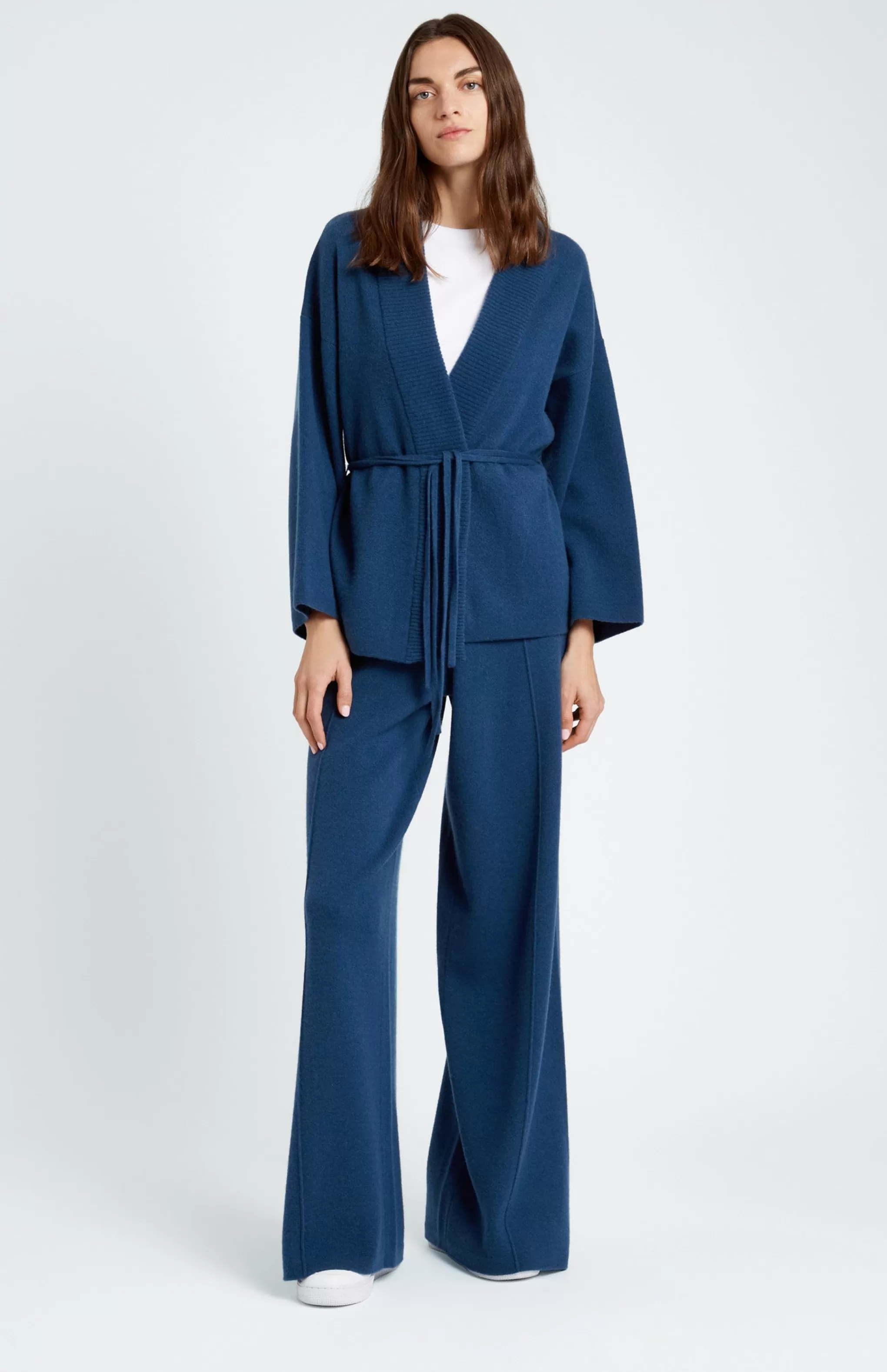 Outlet Women's Cashmere Blend Wrap Cardigan In Night Sky Men/Women Medium Weight Knits