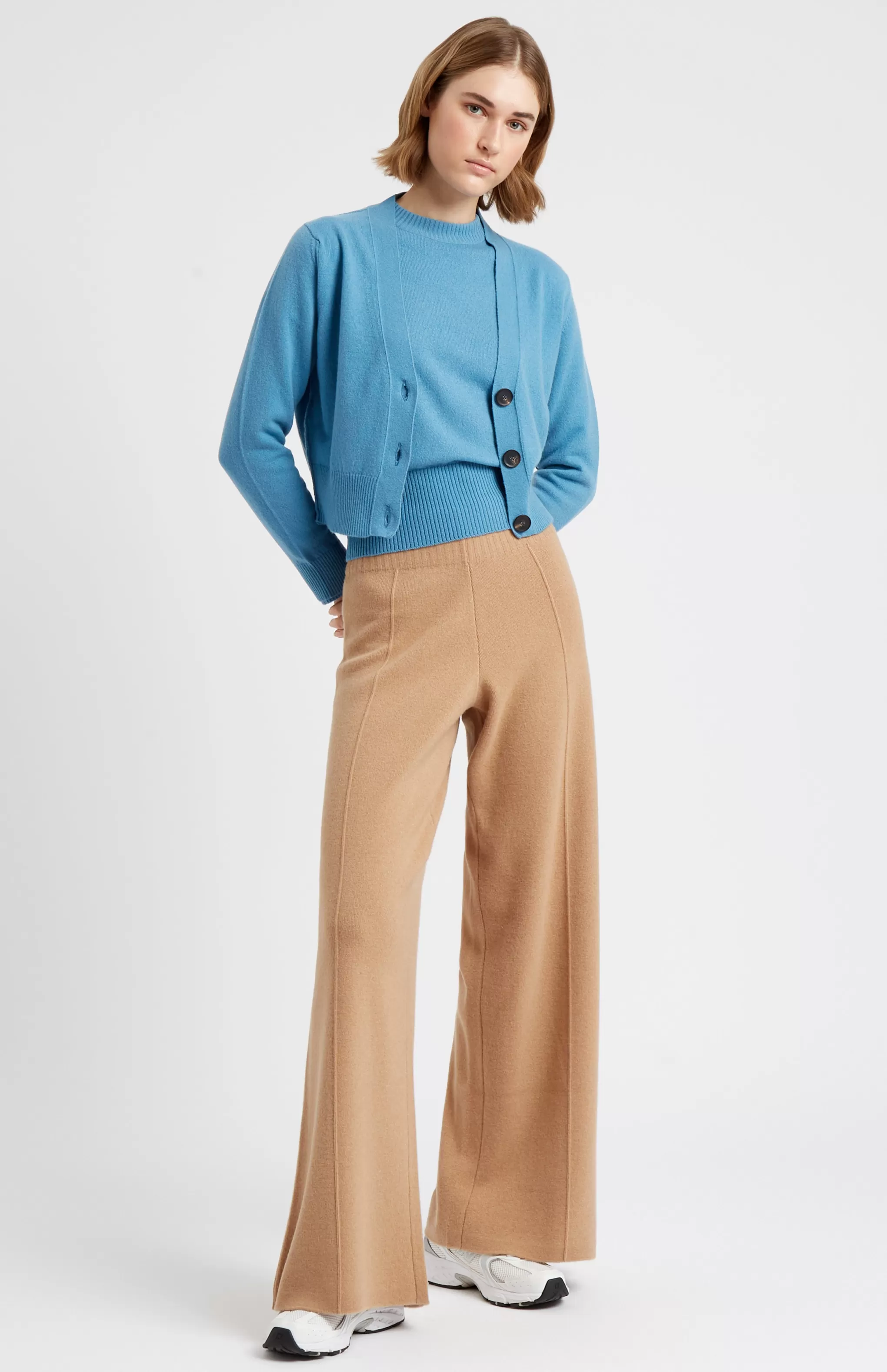 Store Women's Cropped Cashmere Cardigan In  Smoke Blue Men/Women Cardigans