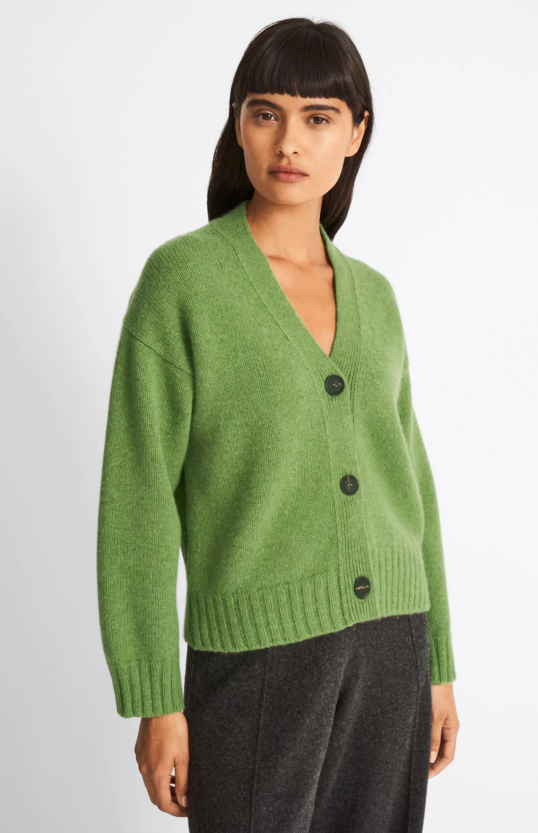 Sale Women's Cropped Cosy Cashmere Cardigan In Wood Sage Men/Women Gifts For Women