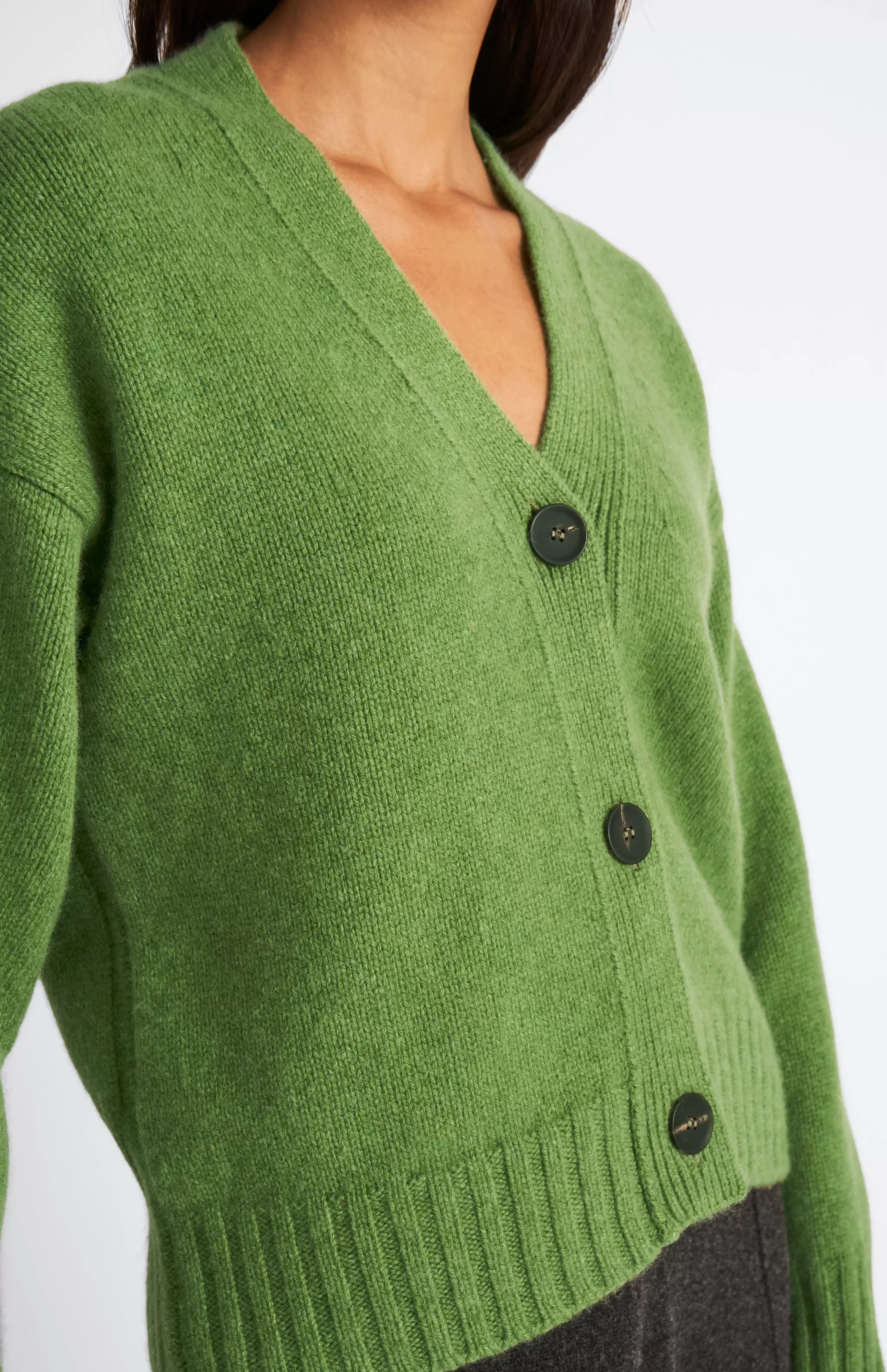 Sale Women's Cropped Cosy Cashmere Cardigan In Wood Sage Men/Women Gifts For Women