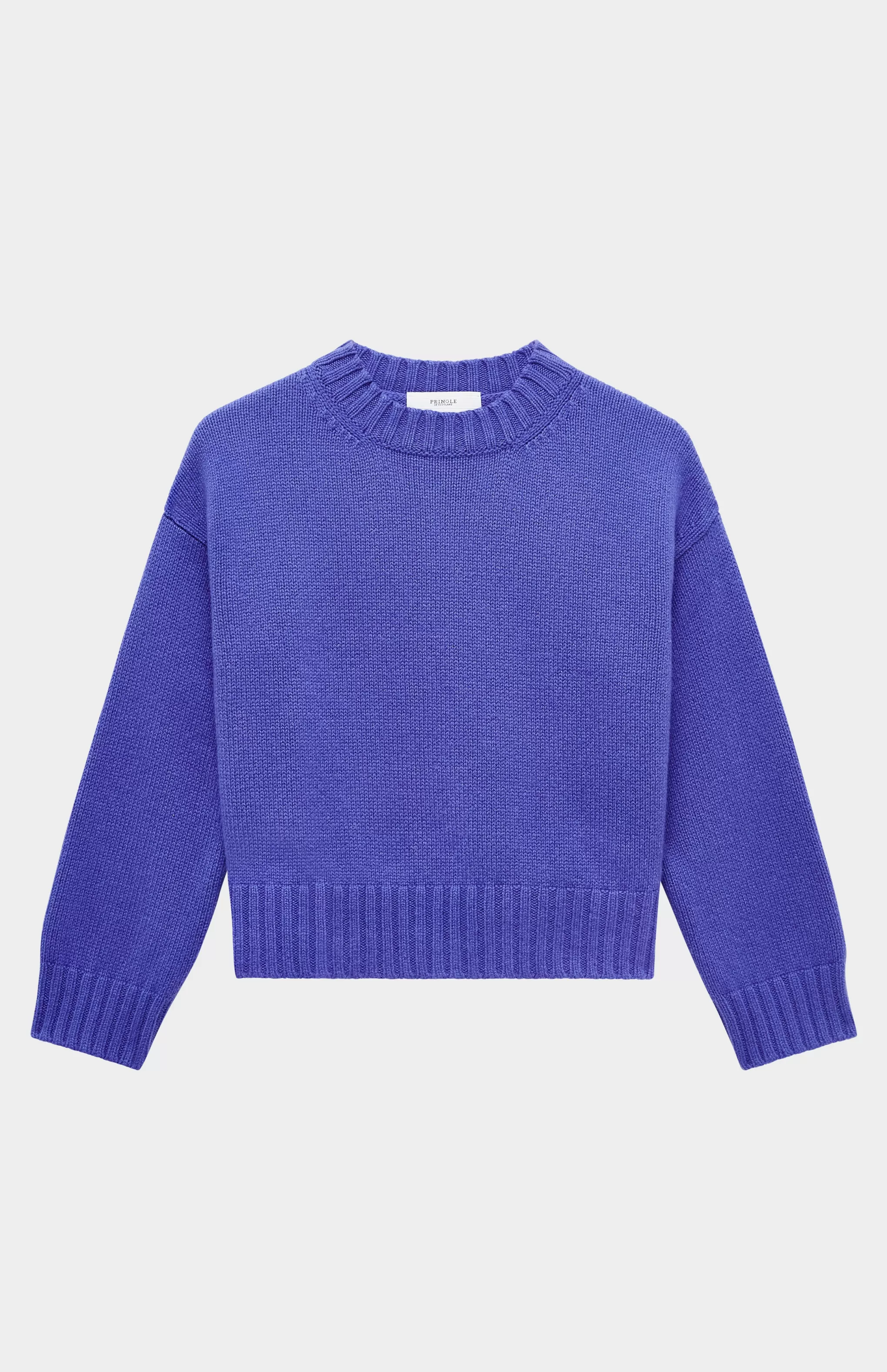 Hot Women's Cropped Round Neck Cosy Cashmere Jumper In Lavender Blossom Men/Women Made in Scotland
