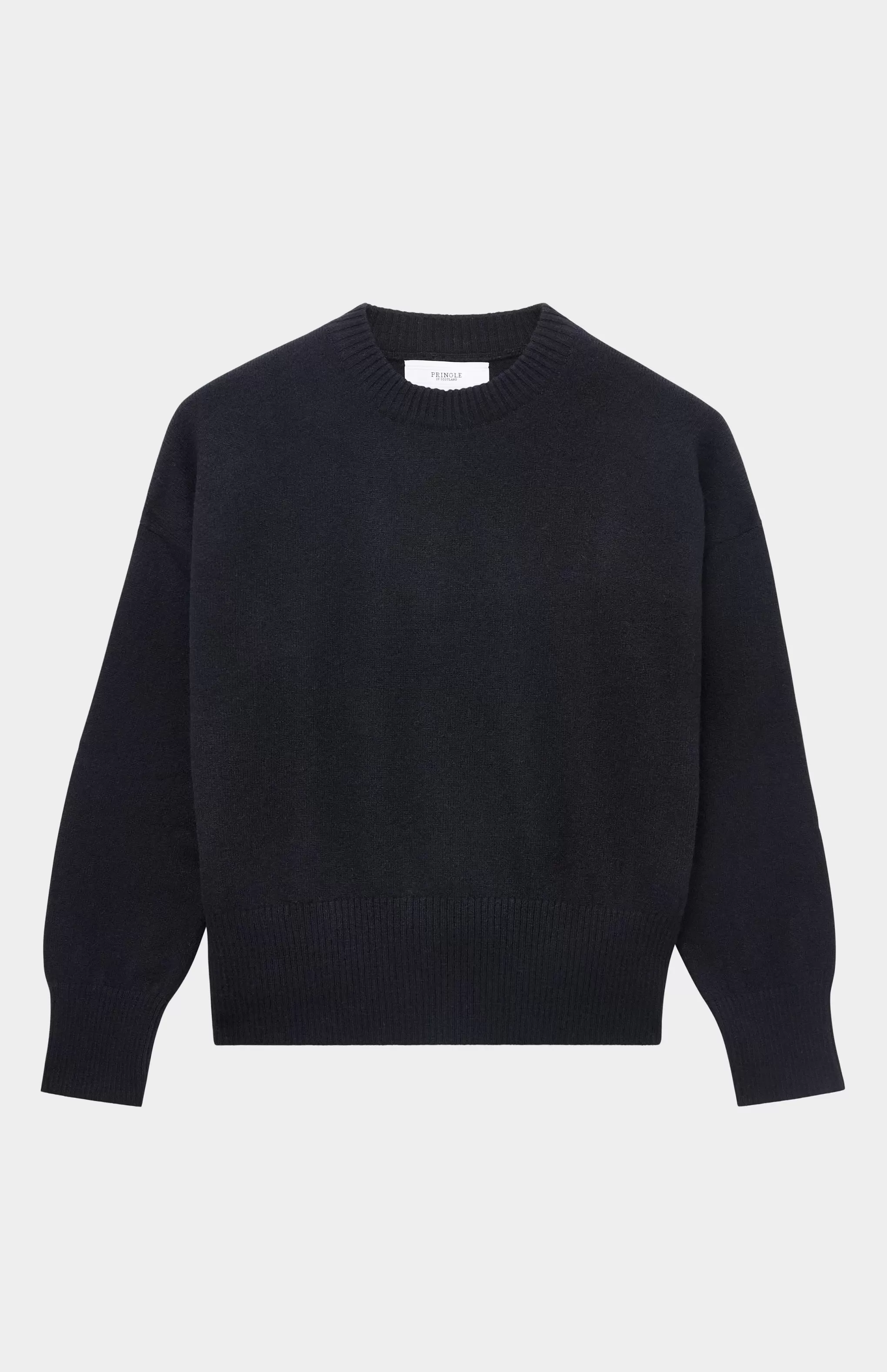 Outlet Women's Lightweight Round Neck Cashmere Jumper In Black Men/Women Round Neck Knits