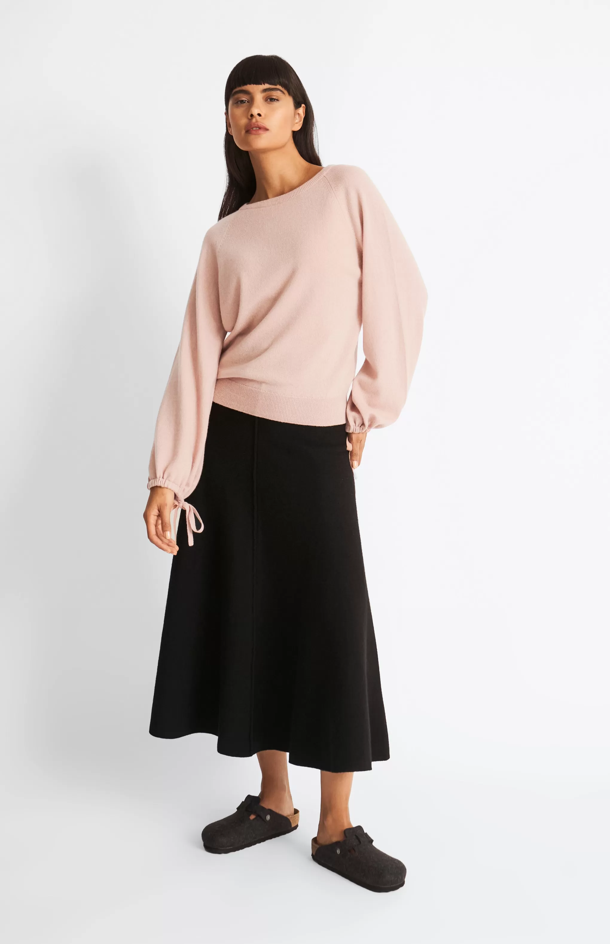 Sale Women's Lightweight  Round Neck Cashmere Jumper In Dusty Pink Men/Women Round Neck Knits