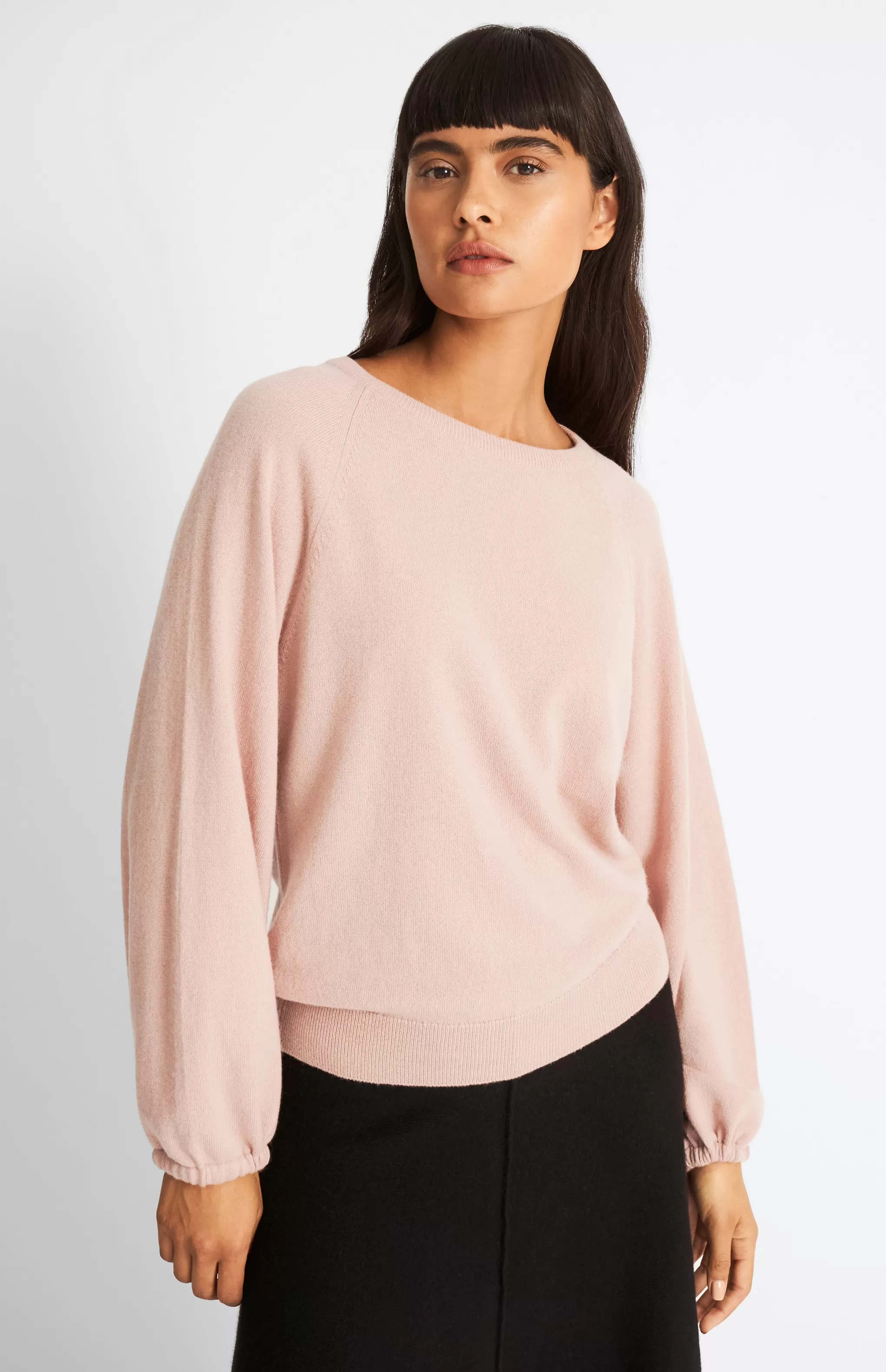 Sale Women's Lightweight  Round Neck Cashmere Jumper In Dusty Pink Men/Women Round Neck Knits