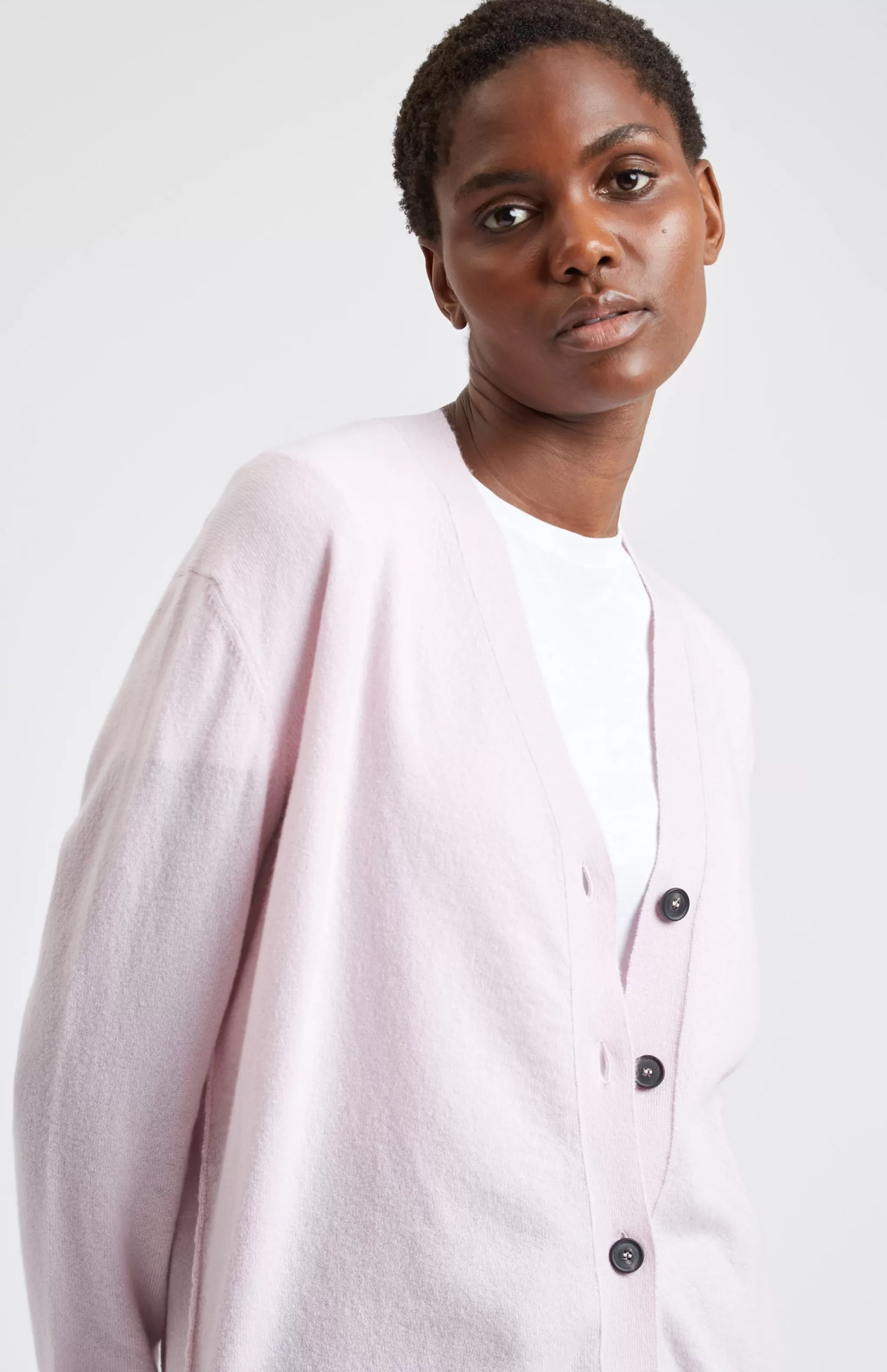 New Women's V Neck Cashmere Cardigan In Pink Men/Women Classic Cashmere