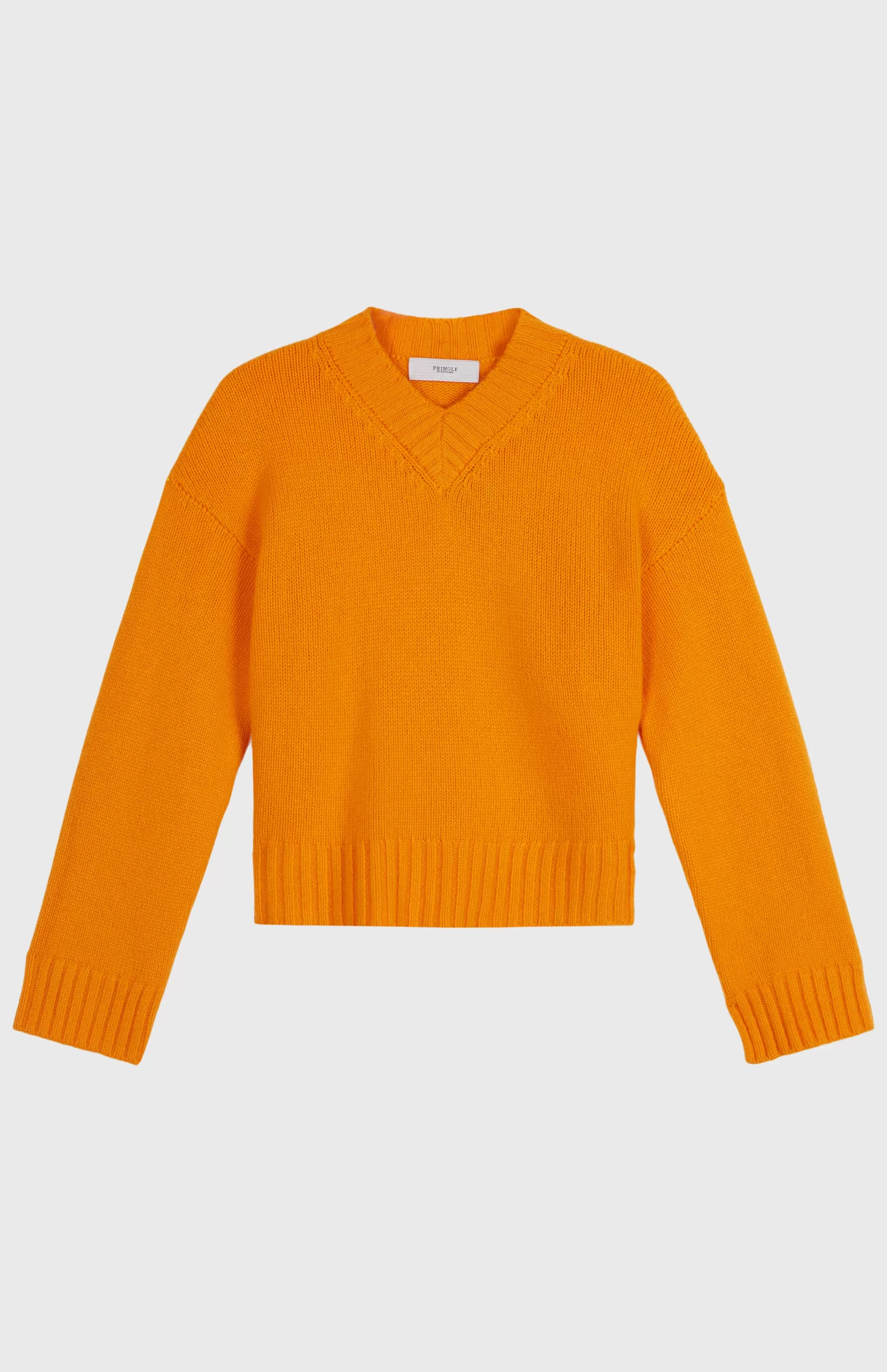 Hot Women's V Neck Cosy Cashmere Jumper In Orange Men/Women V Neck Knits