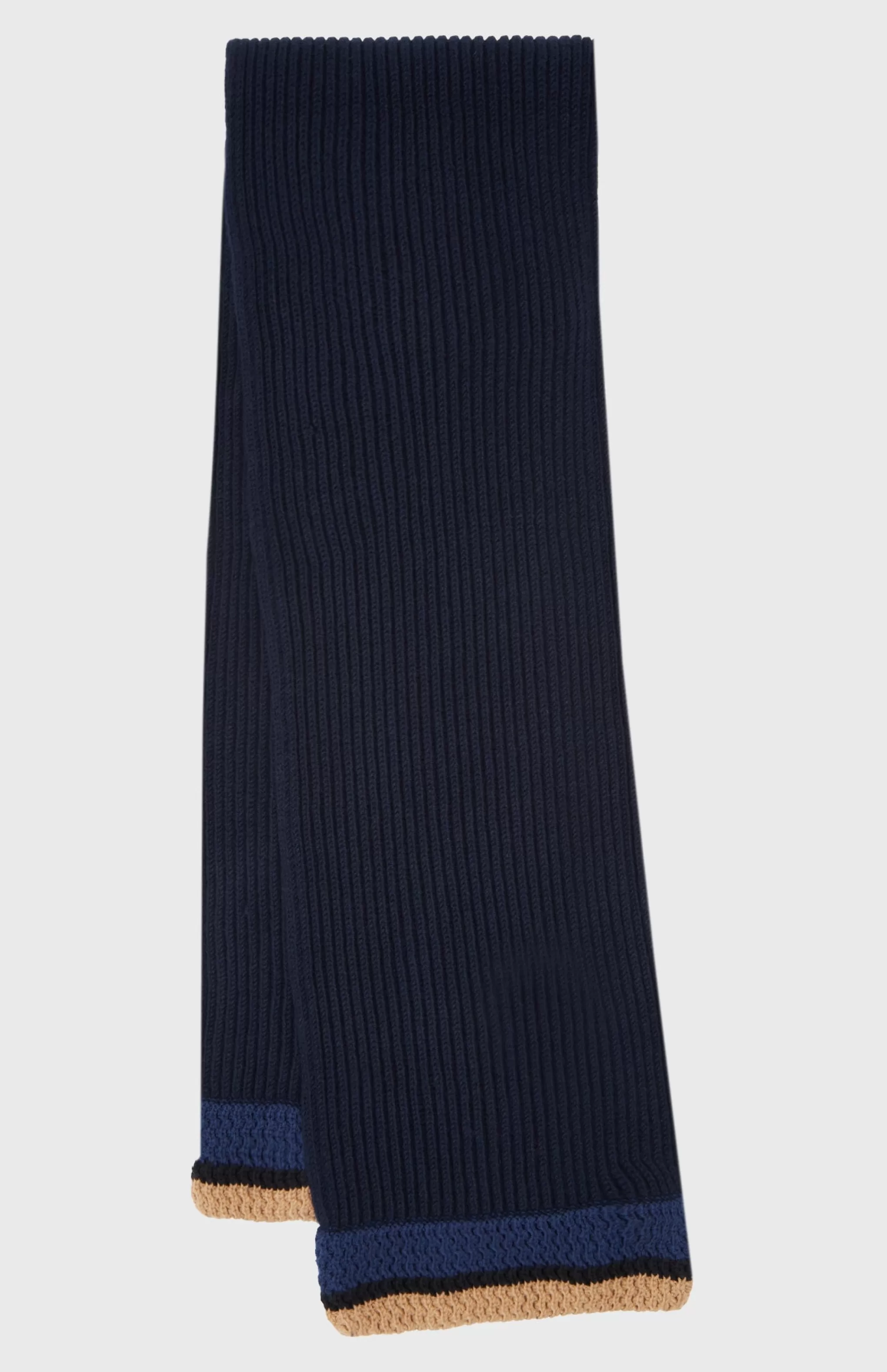 Cheap Wool Cashmere Blend Scarf With Allover Chunky Cardigan Rib In Navy Men/Women Gifts For Women
