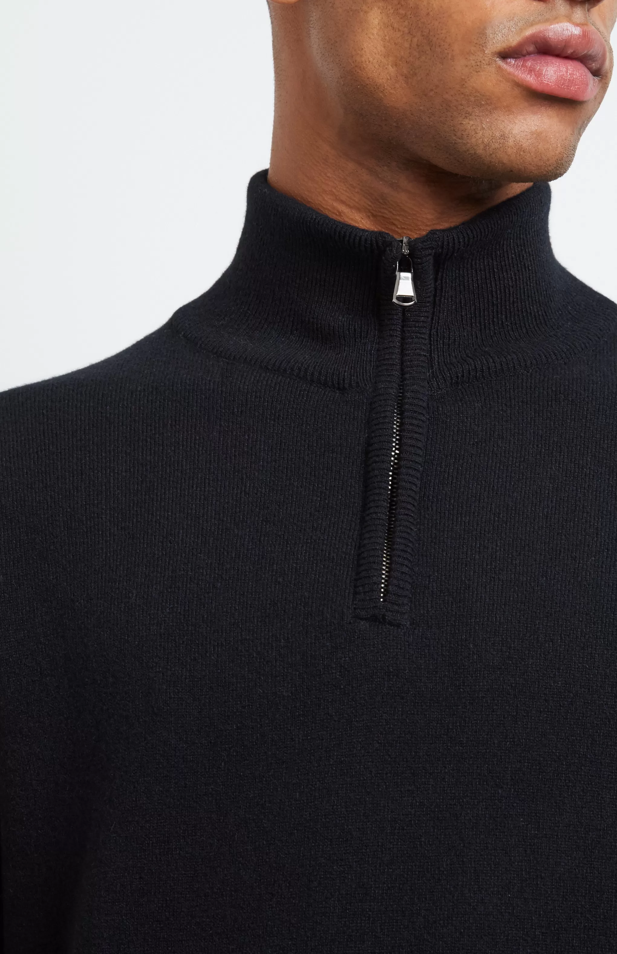 Best Zip Neck Cashmere Jumper In Black Men Jumpers