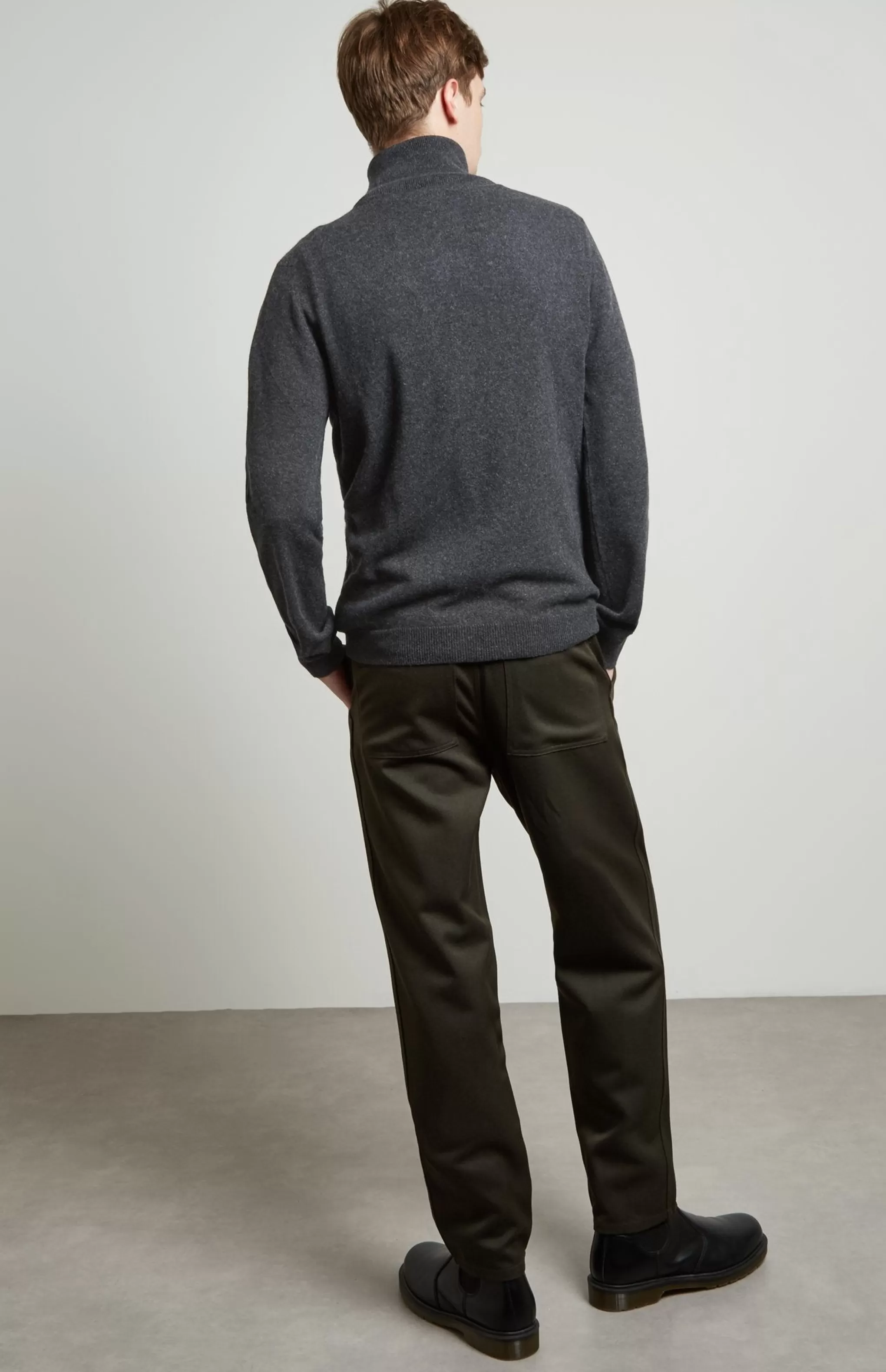 Discount Zip Neck Cashmere Jumper In Grey Men Gifts for Men